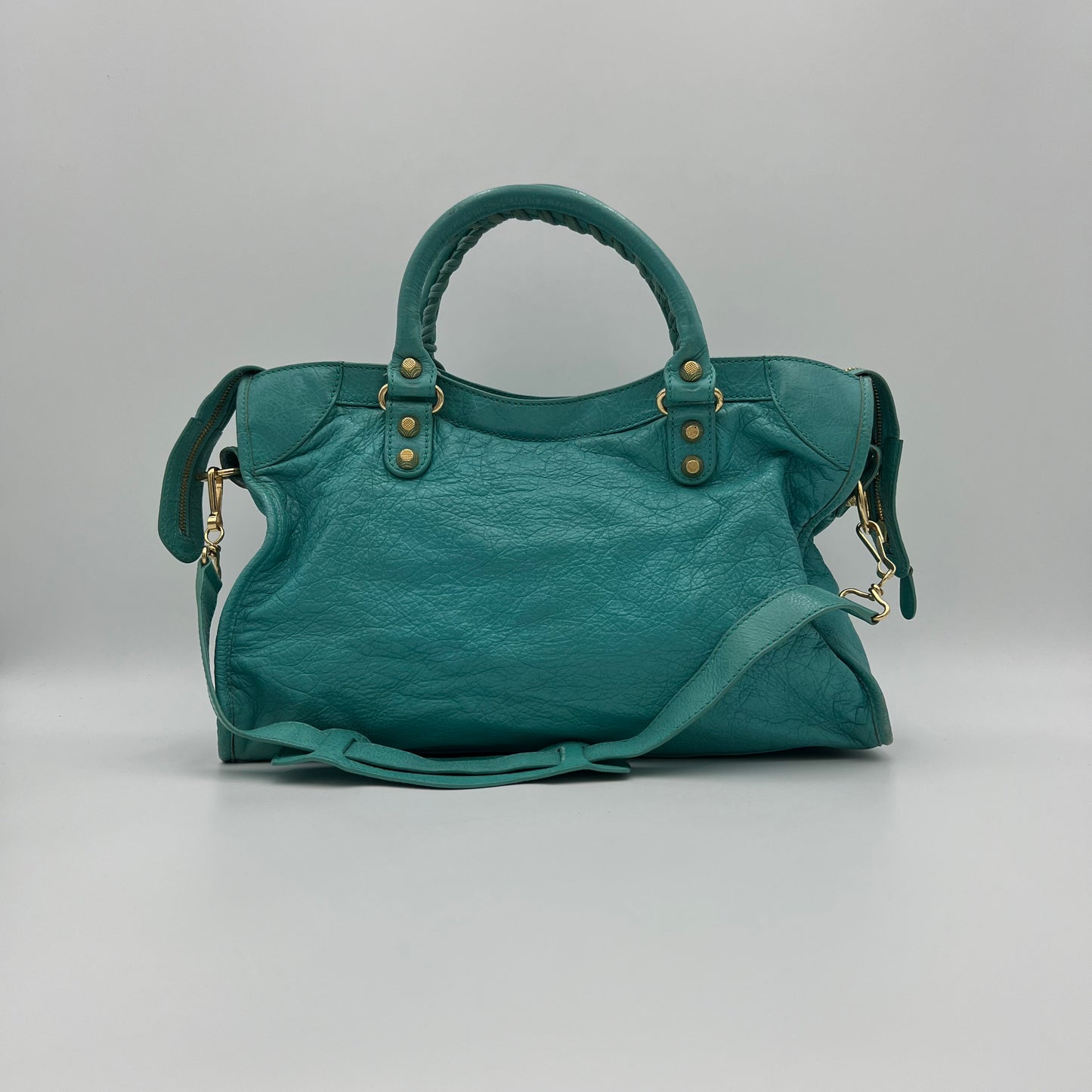 Balenciaga Turquoise Leather Giant 12 City Bag GHW