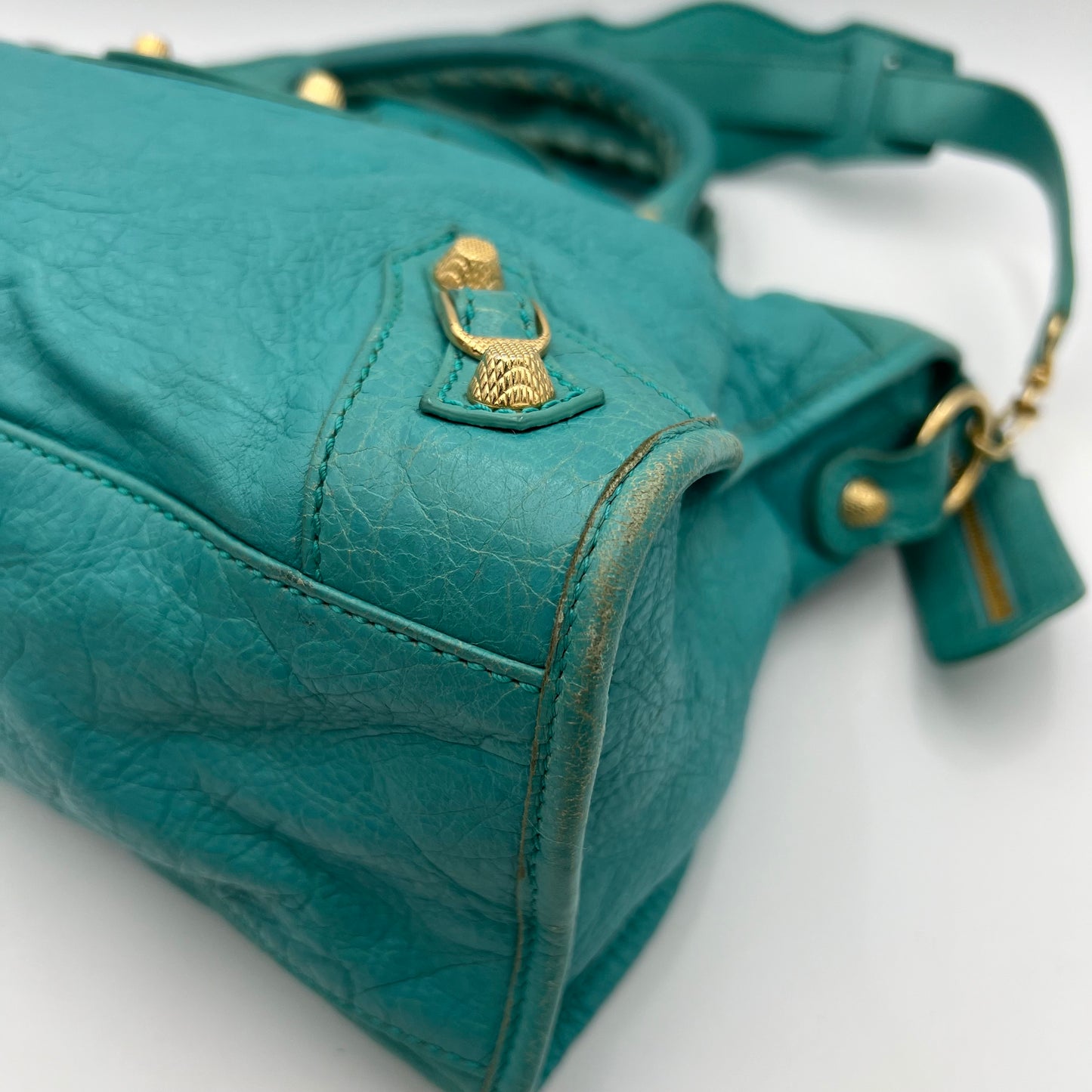 Balenciaga Turquoise Leather Giant 12 City Bag GHW