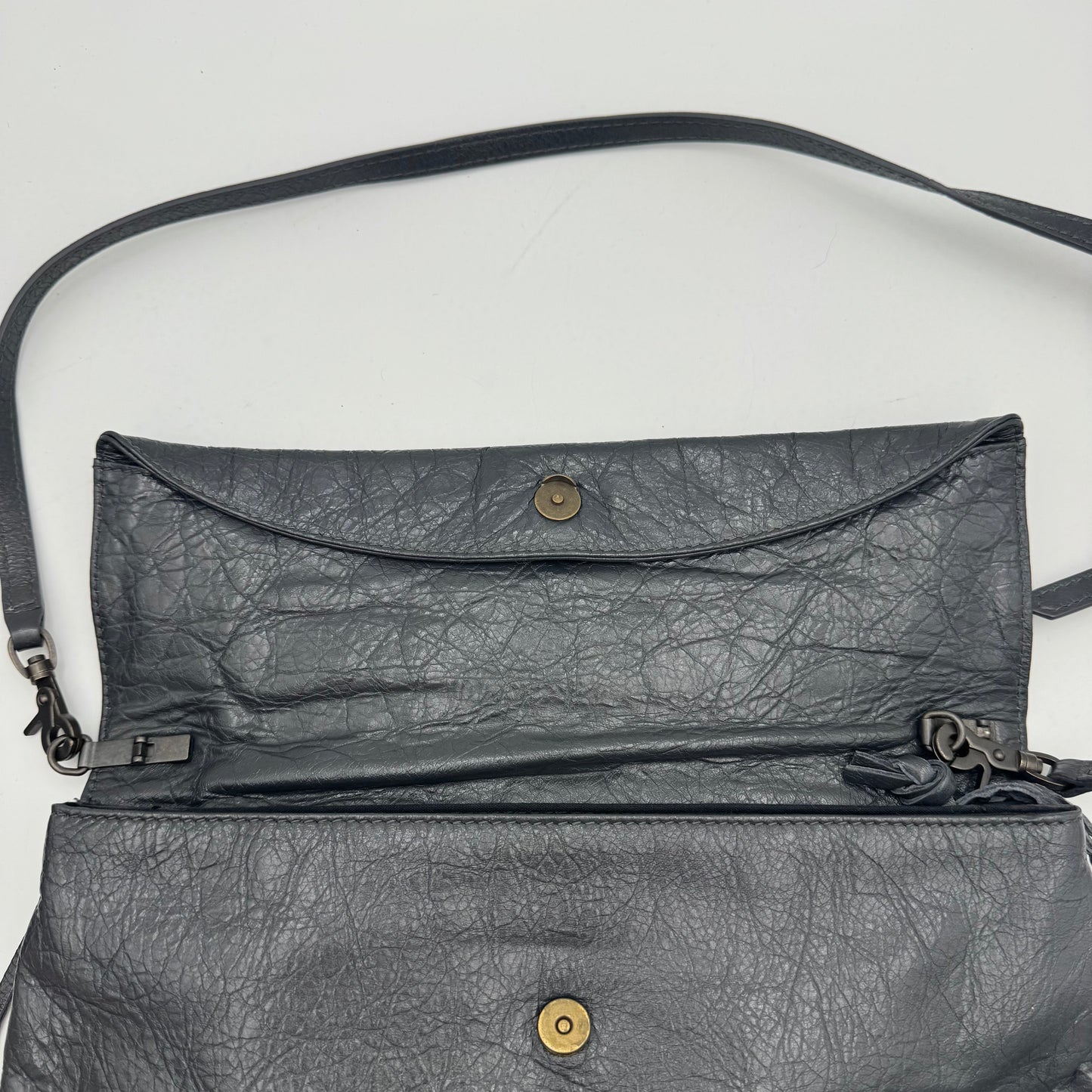 Balenciaga Gray Leather Envelope Clutch