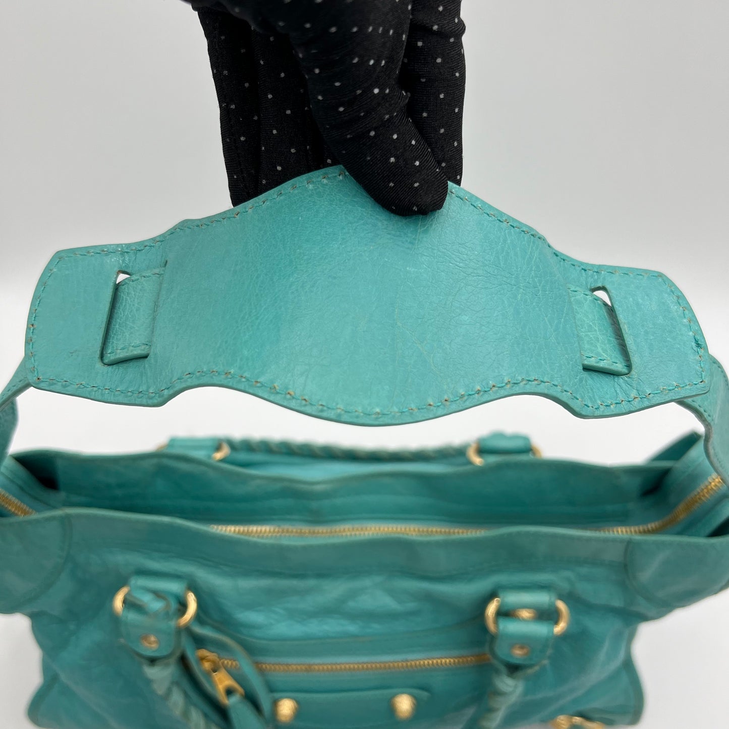 Balenciaga Turquoise Leather Giant 12 City Bag GHW