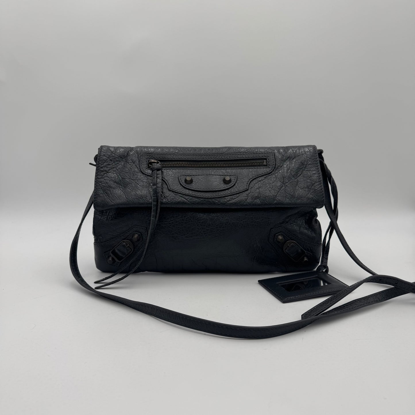 Balenciaga Gray Leather Envelope Clutch