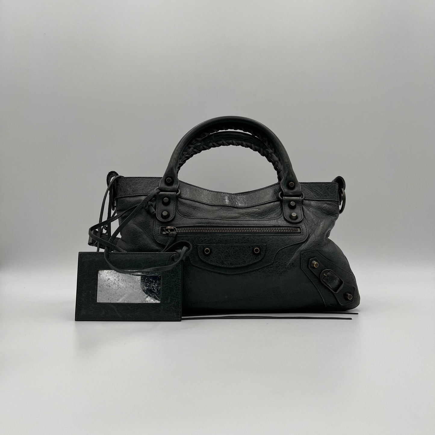 Balenciaga Green Gray Leather Classic The First Bag