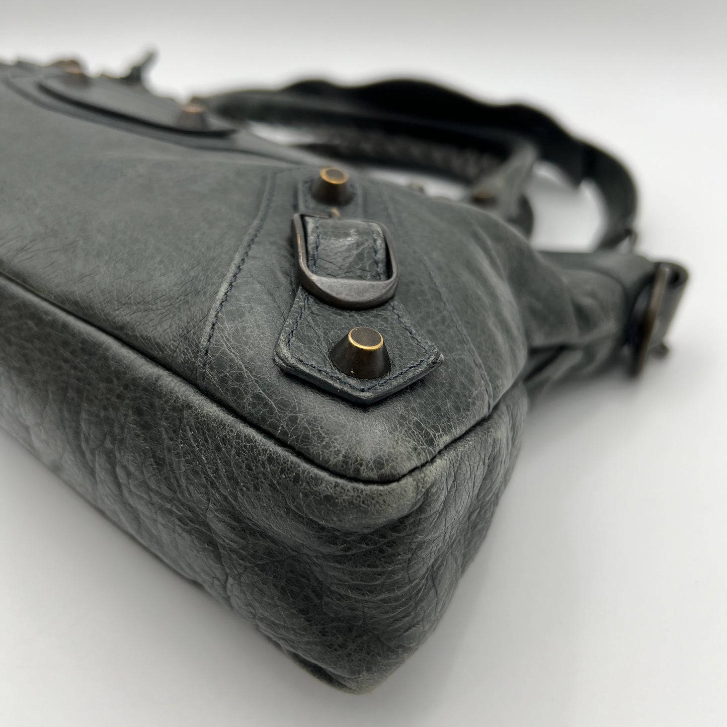 Balenciaga Green Gray Leather Classic The First Bag