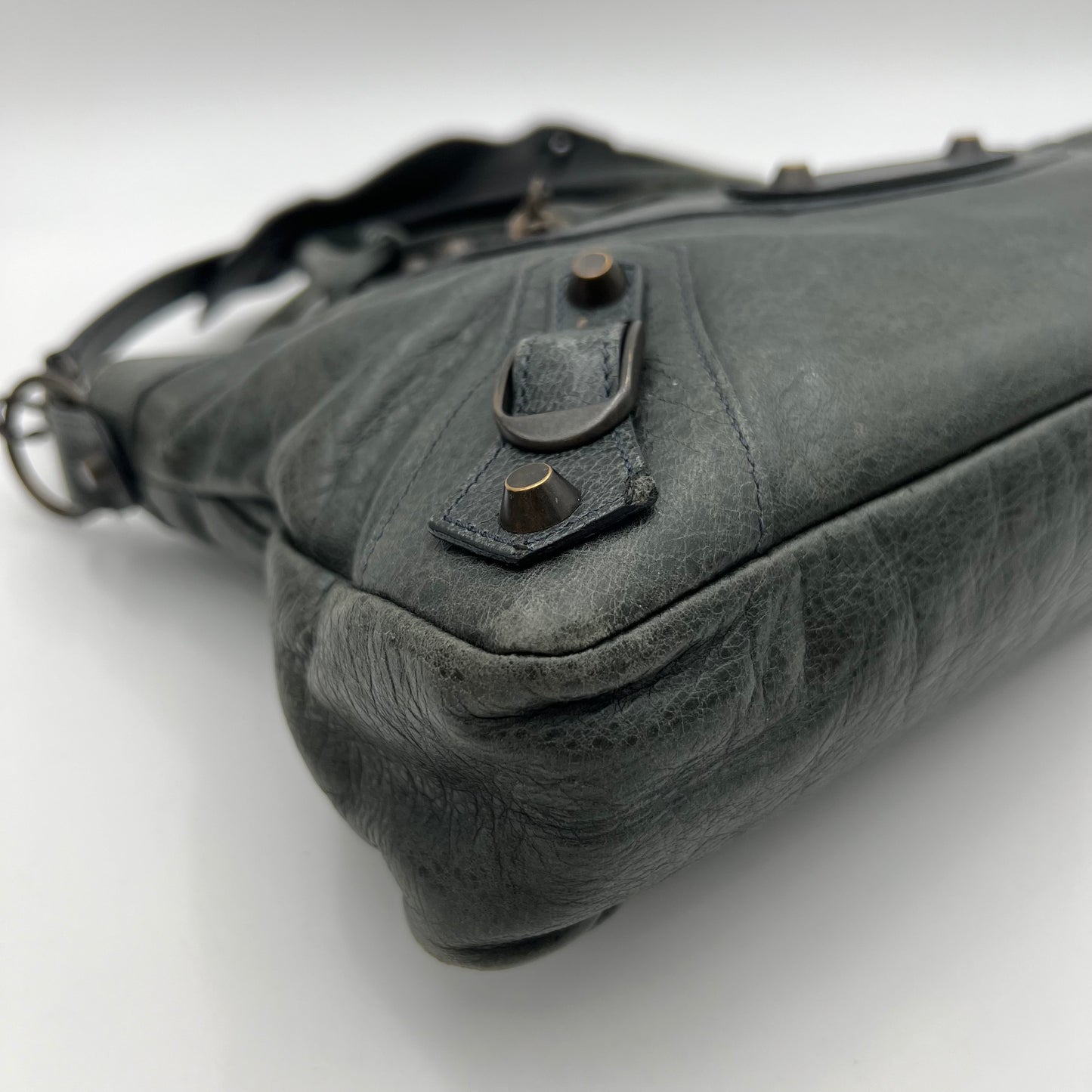 Balenciaga Green Gray Leather Classic The First Bag