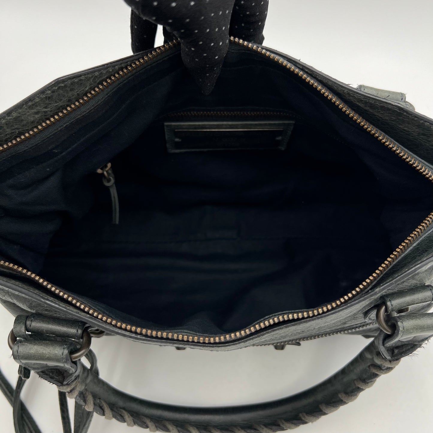 Balenciaga Green Gray Leather Classic The First Bag