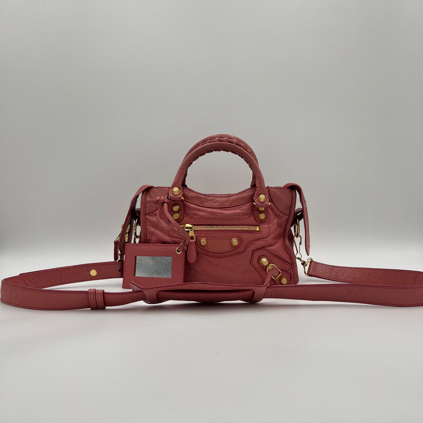 Balenciaga Pink Leather Giant 12 Mini City Bag GHW