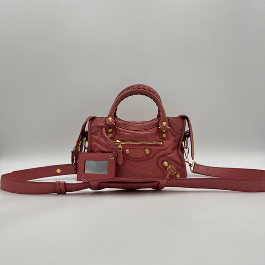 Balenciaga Pink Leather Giant 12 Mini City Bag GHW