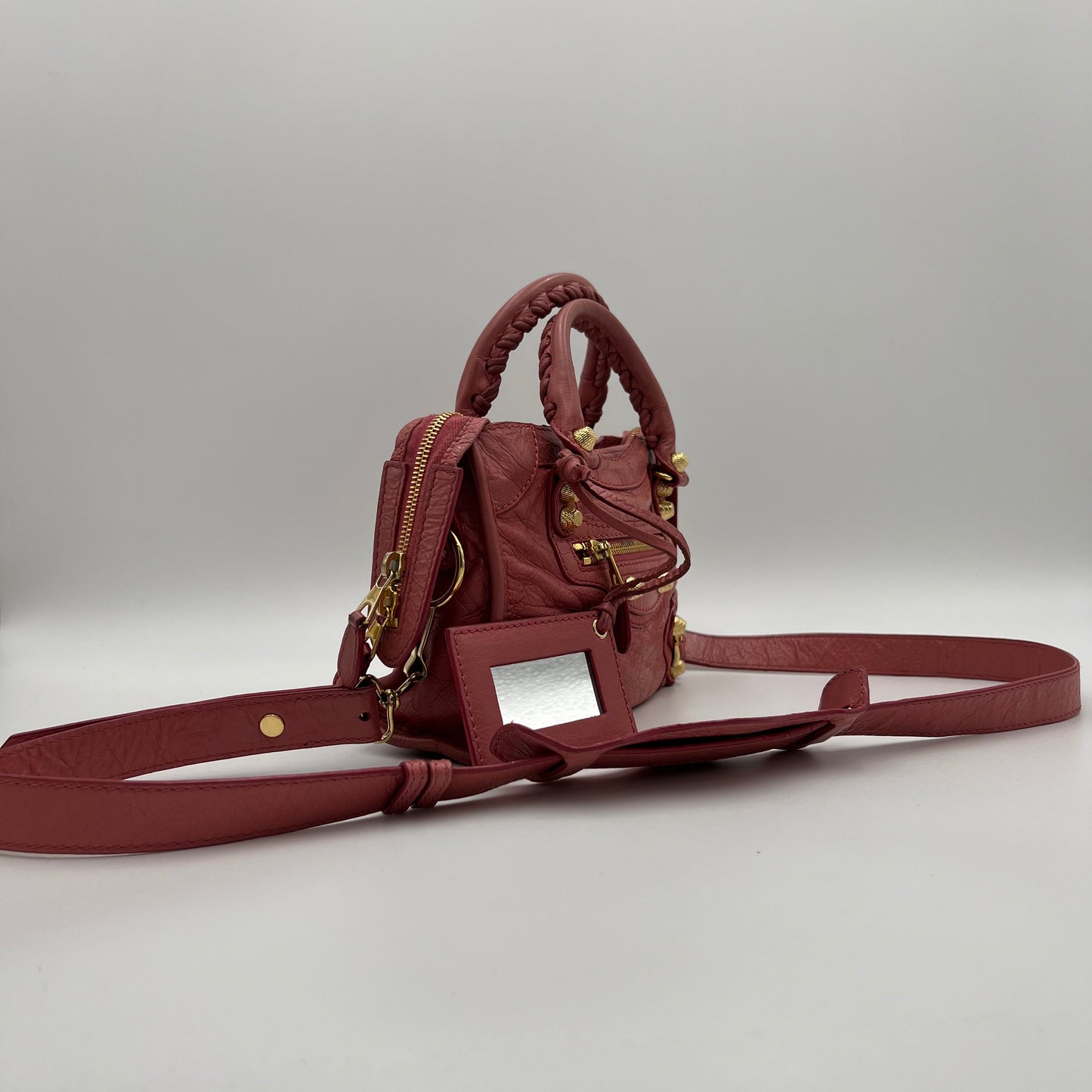 Balenciaga Pink Leather Giant 12 Mini City Bag GHW