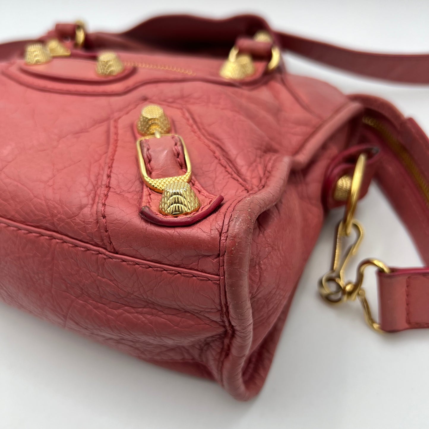 Balenciaga Pink Leather Giant 12 Mini City Bag GHW