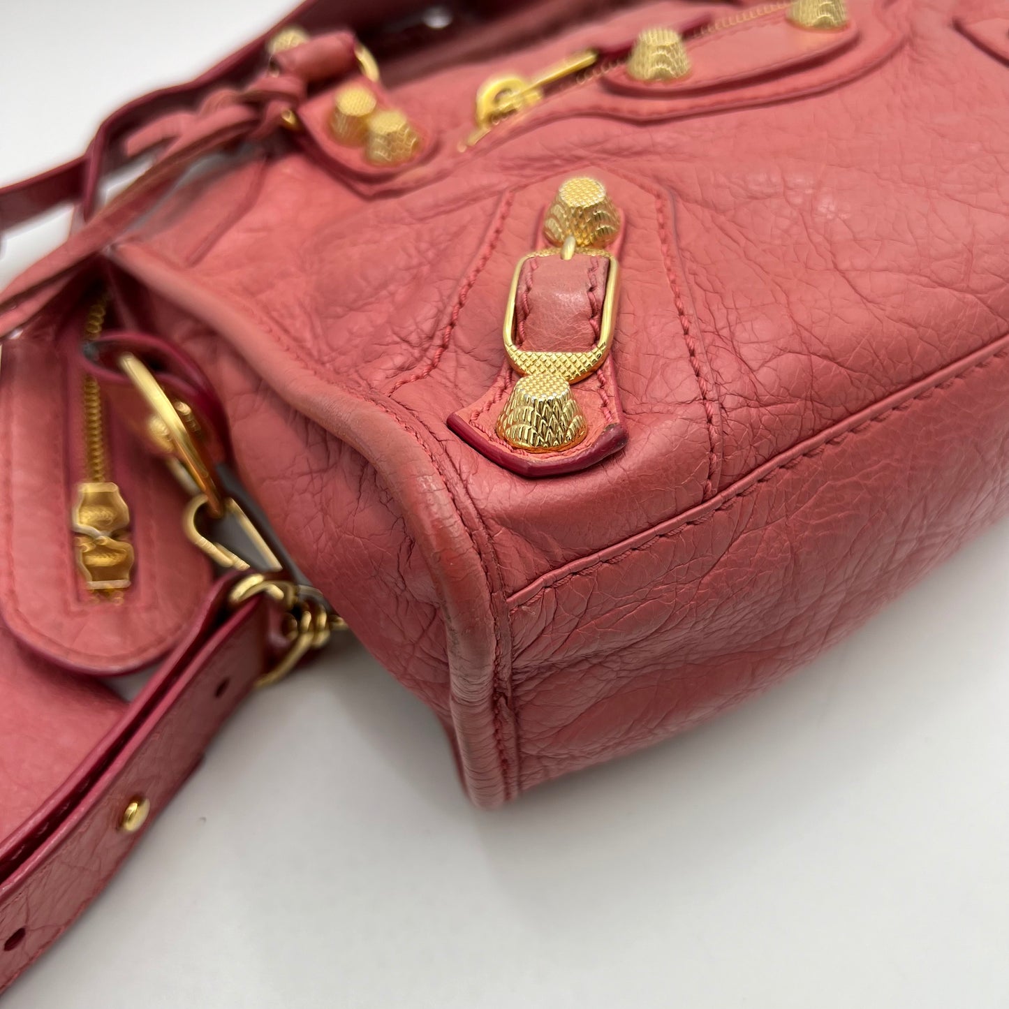 Balenciaga Pink Leather Giant 12 Mini City Bag GHW