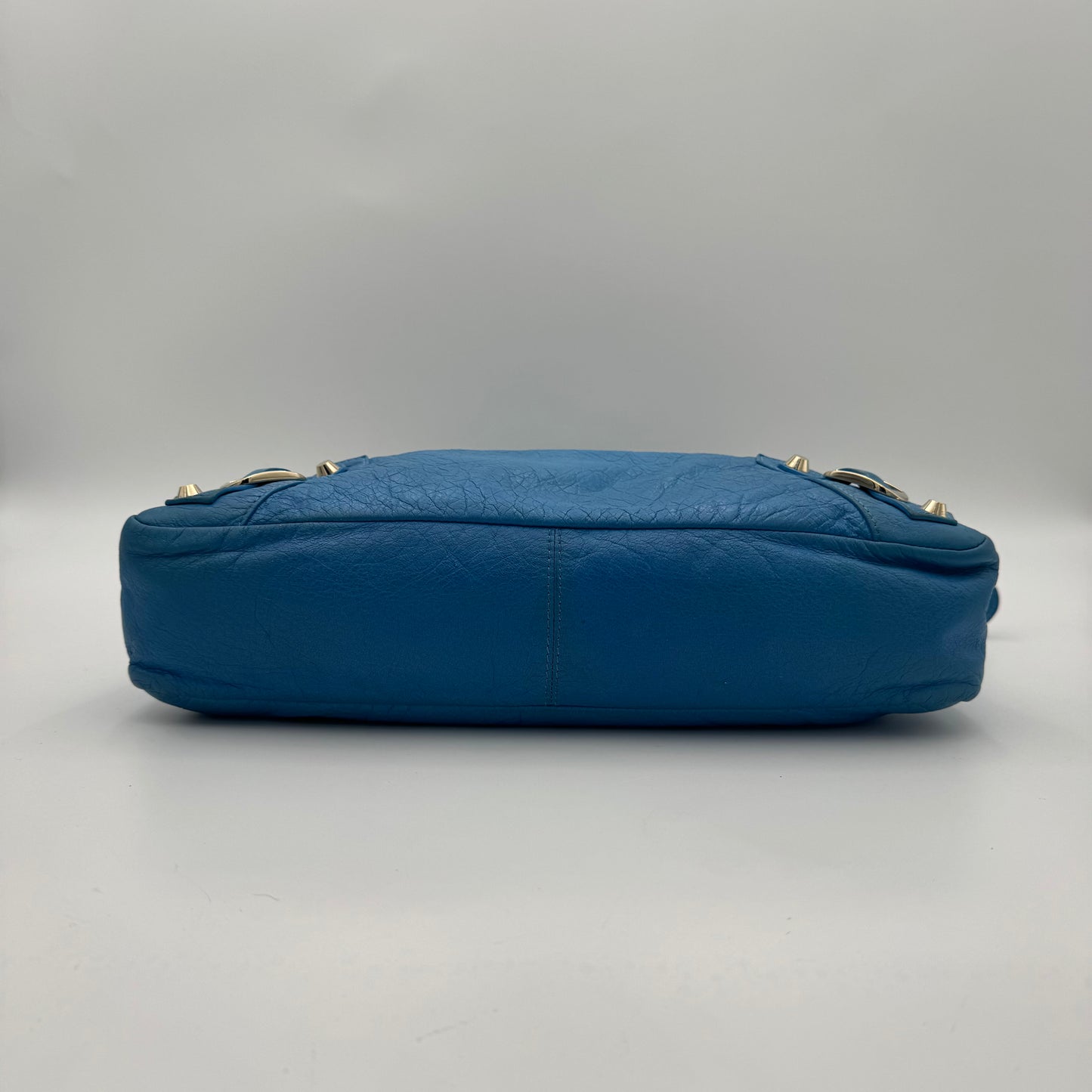 Balenciaga Sky Blue Leather Metallic Hardware Town SHW