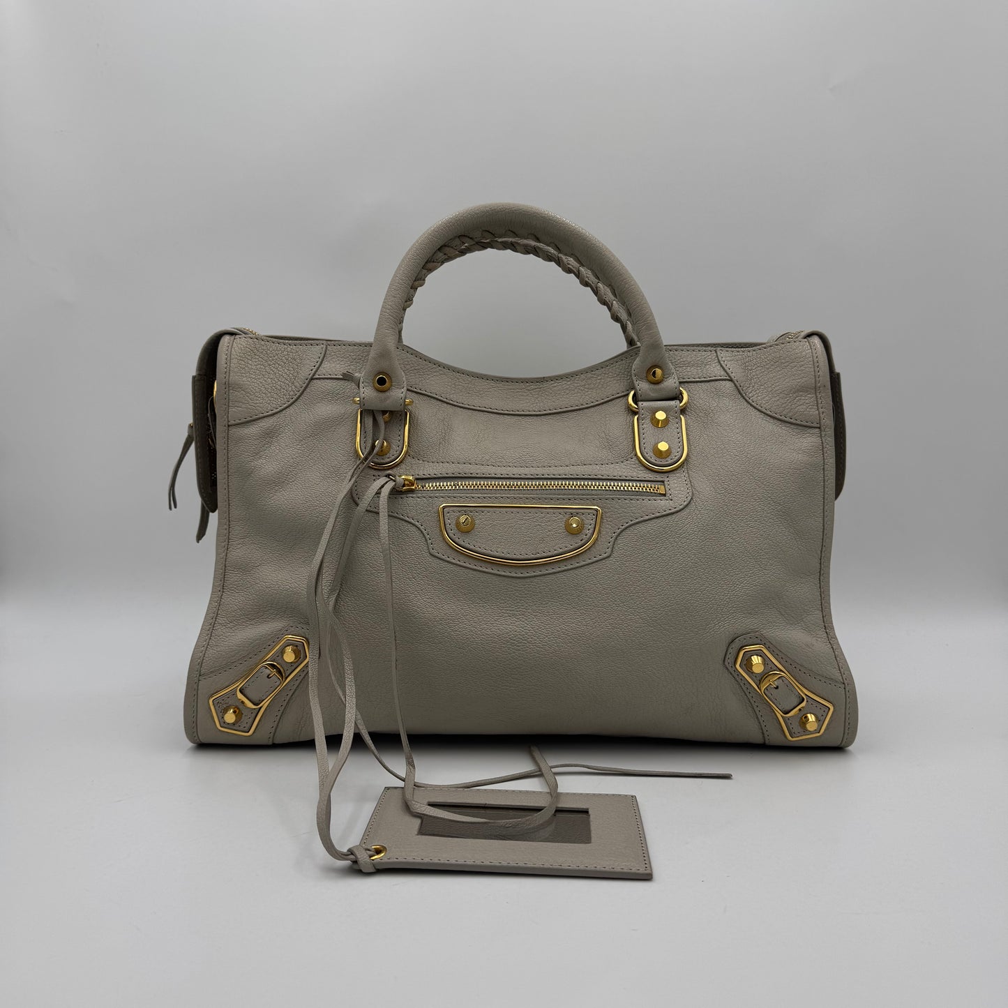 Balenciaga Light Gray Metallic Edge City GHW