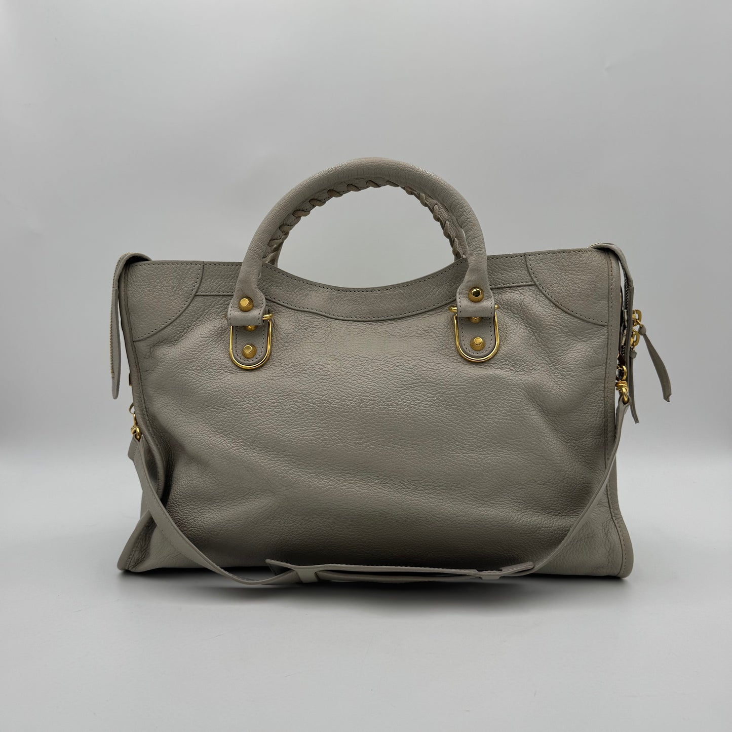 Balenciaga Light Gray Metallic Edge City GHW