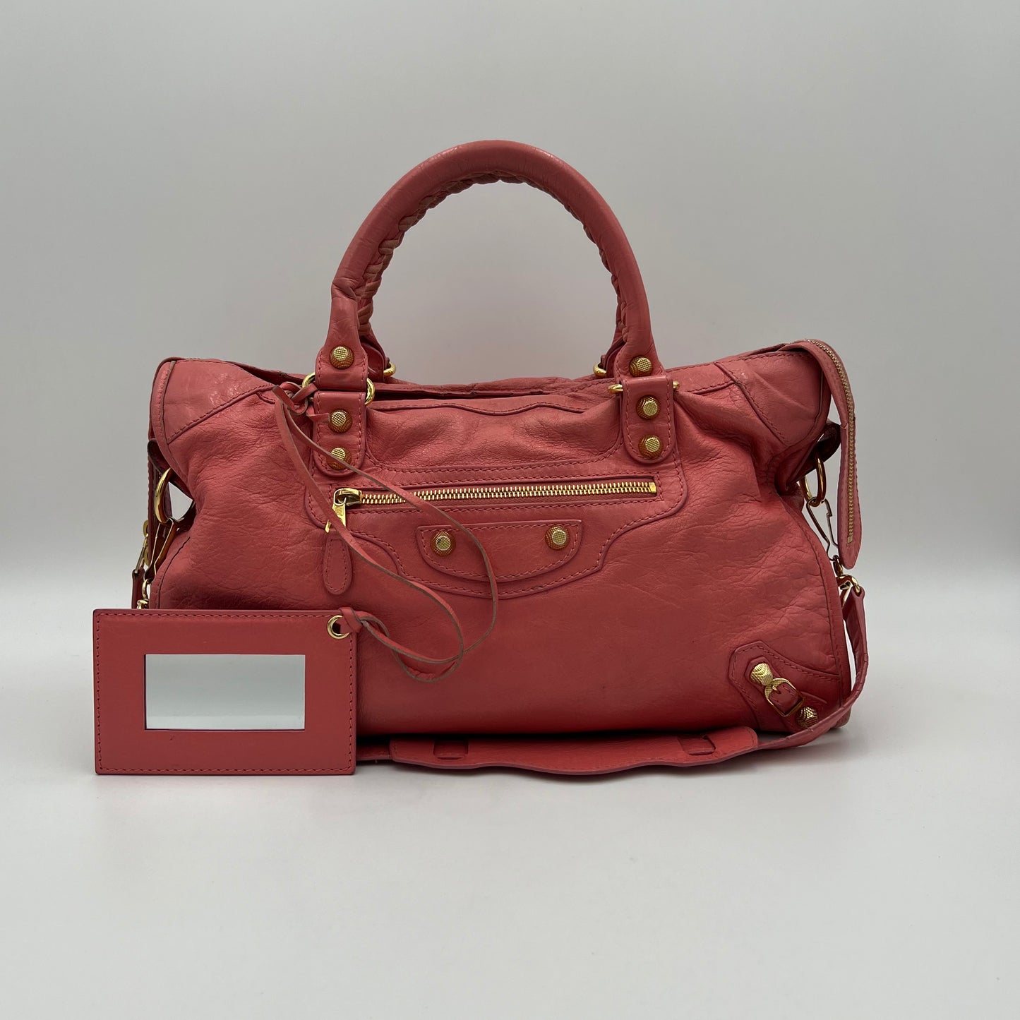 Balenciaga Pink Rose Azalee Leather Giant 12 City Bag GHW
