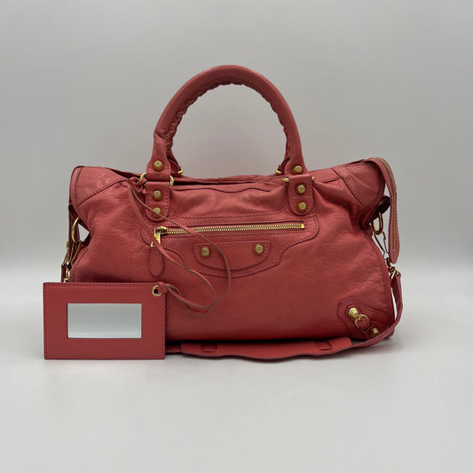 Balenciaga Pink Rose Azalee Leather Giant 12 City Bag GHW