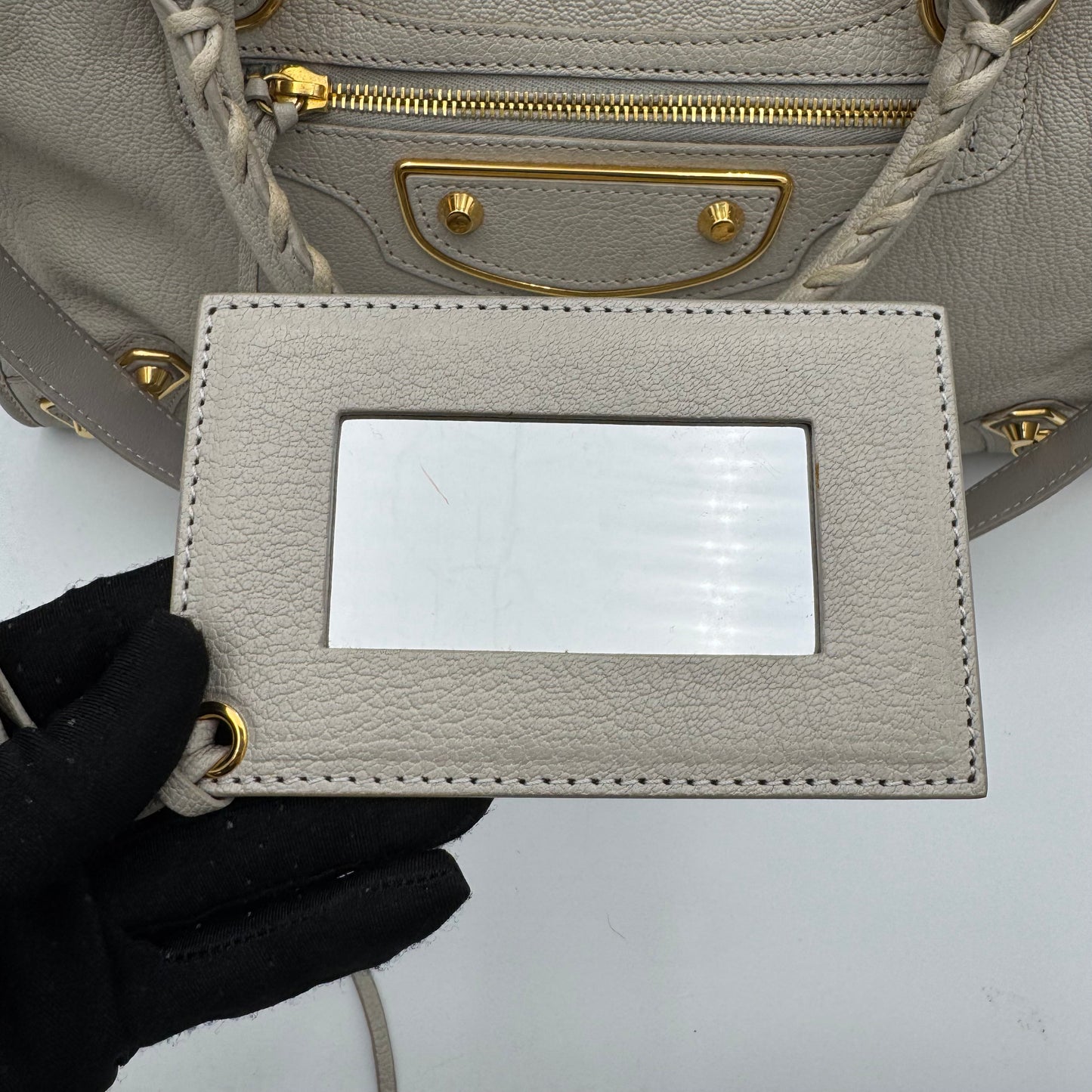 Balenciaga Light Gray Metallic Edge City GHW
