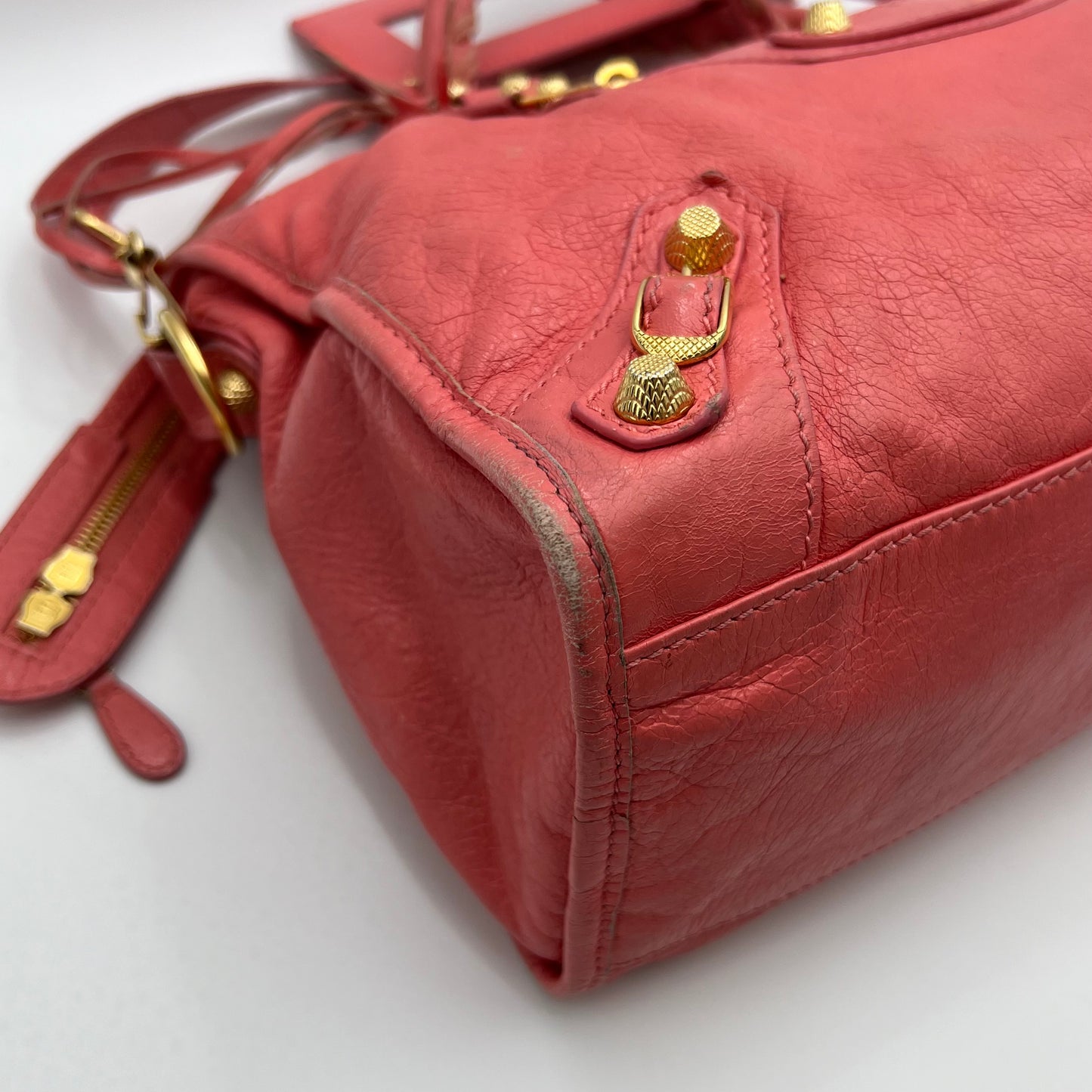 Balenciaga Pink Rose Azalee Leather Giant 12 City Bag GHW
