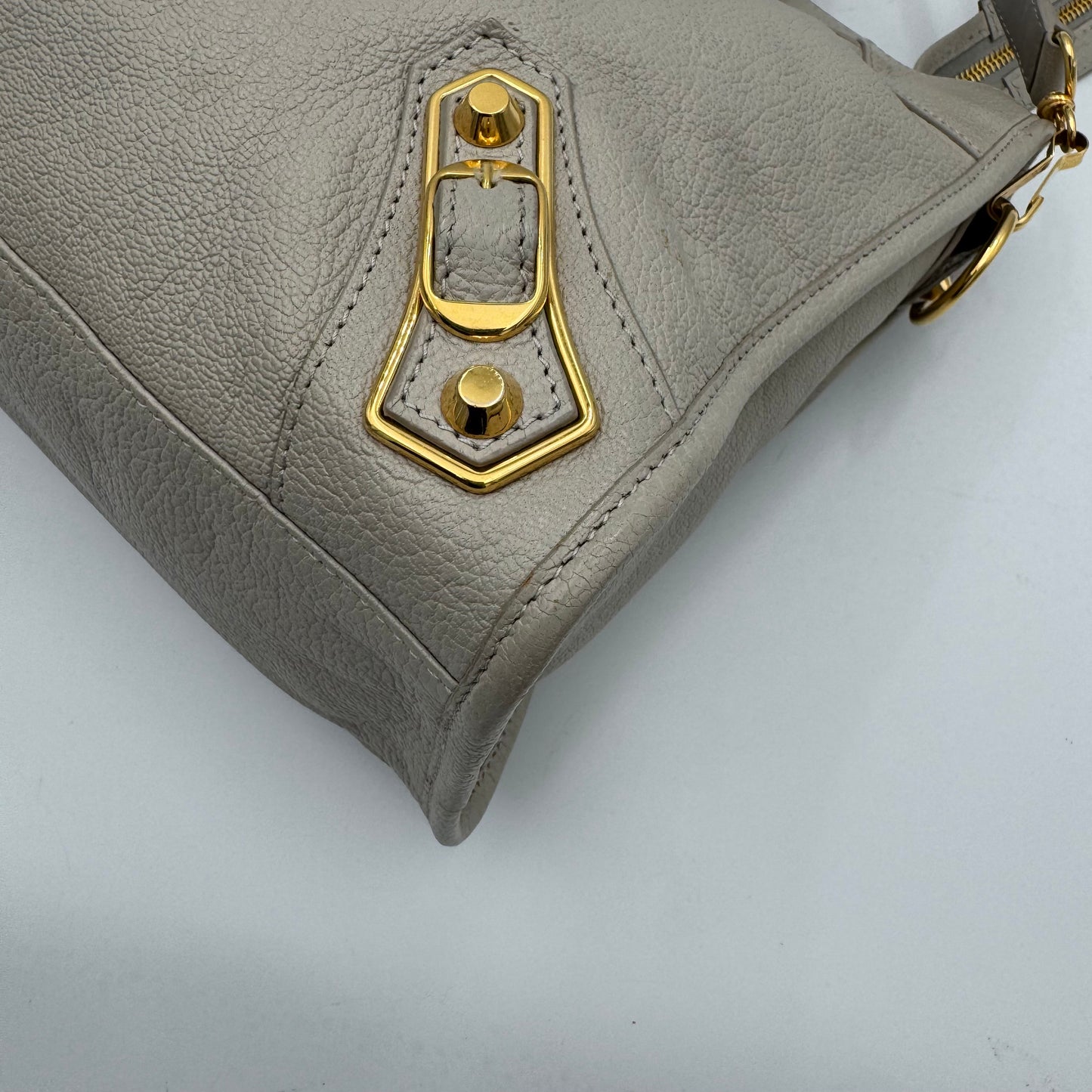 Balenciaga Light Gray Metallic Edge City GHW