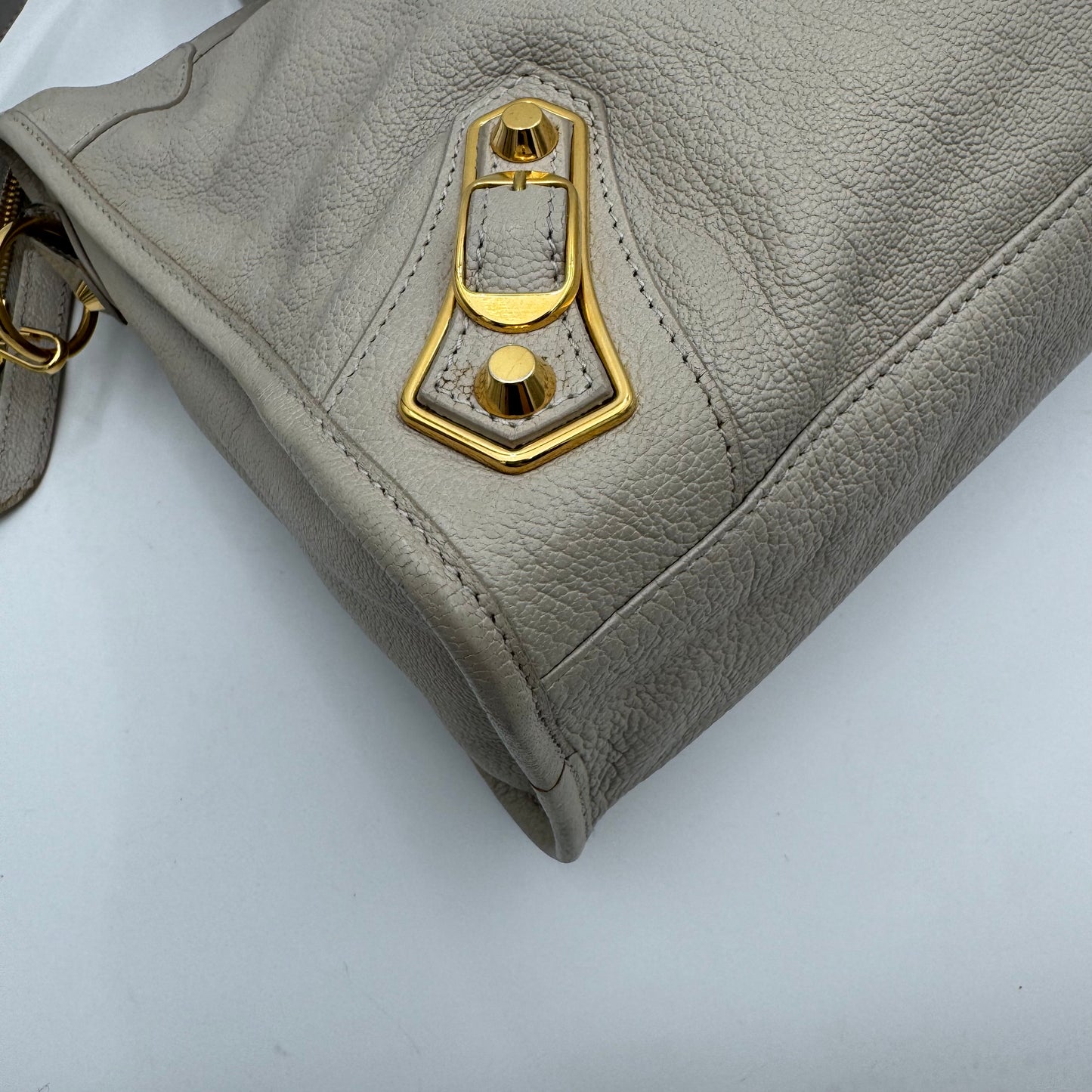 Balenciaga Light Gray Metallic Edge City GHW