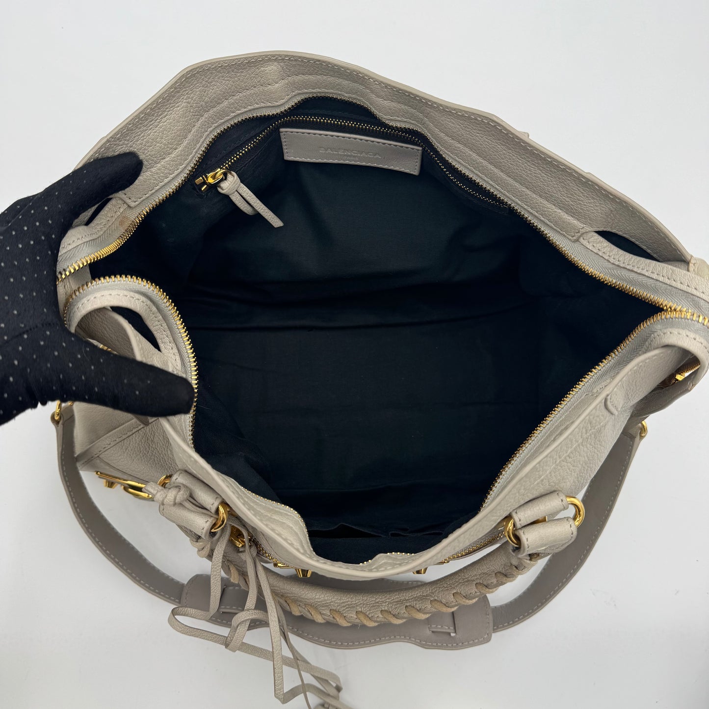 Balenciaga Light Gray Metallic Edge City GHW