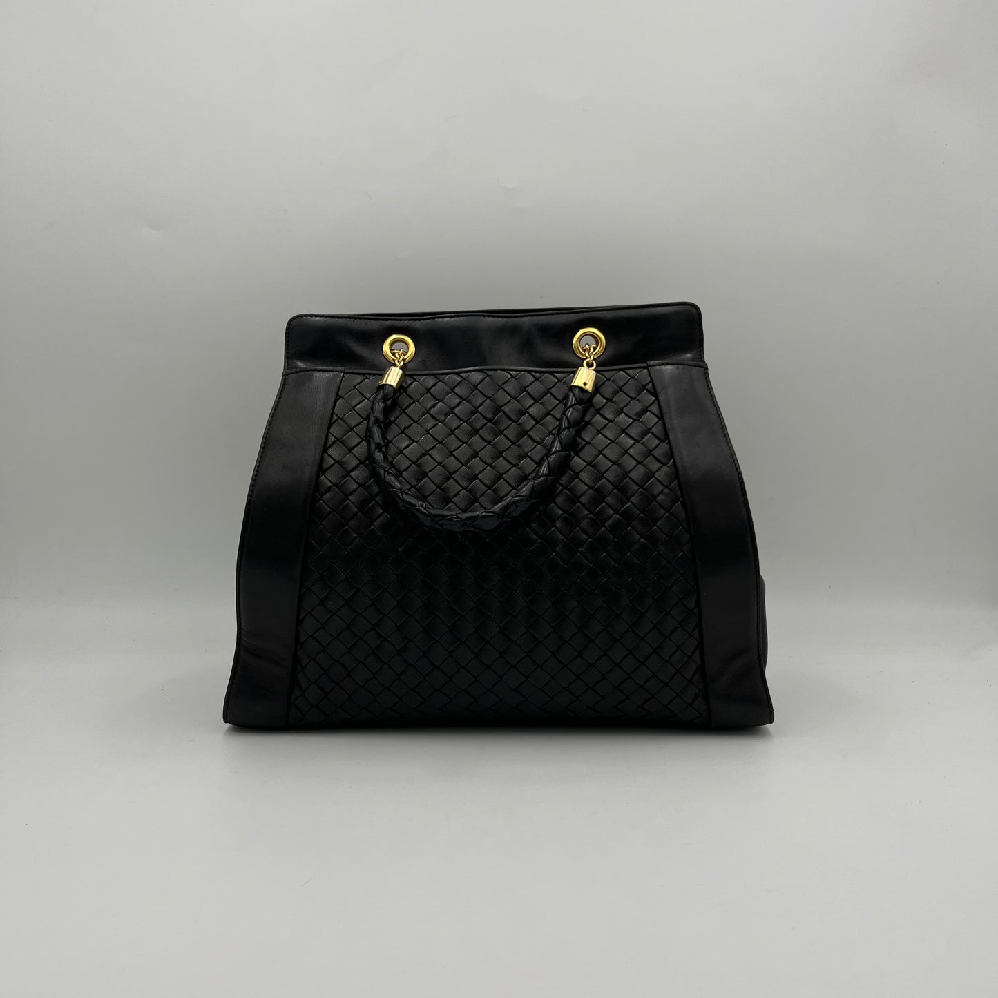 Bottega Veneta Black Intrecciato Handbag