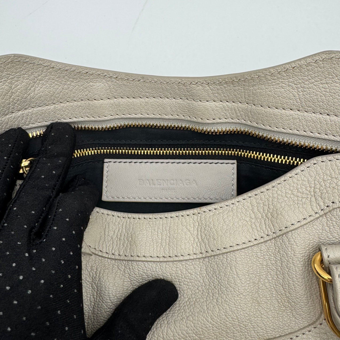 Balenciaga Light Gray Metallic Edge City GHW