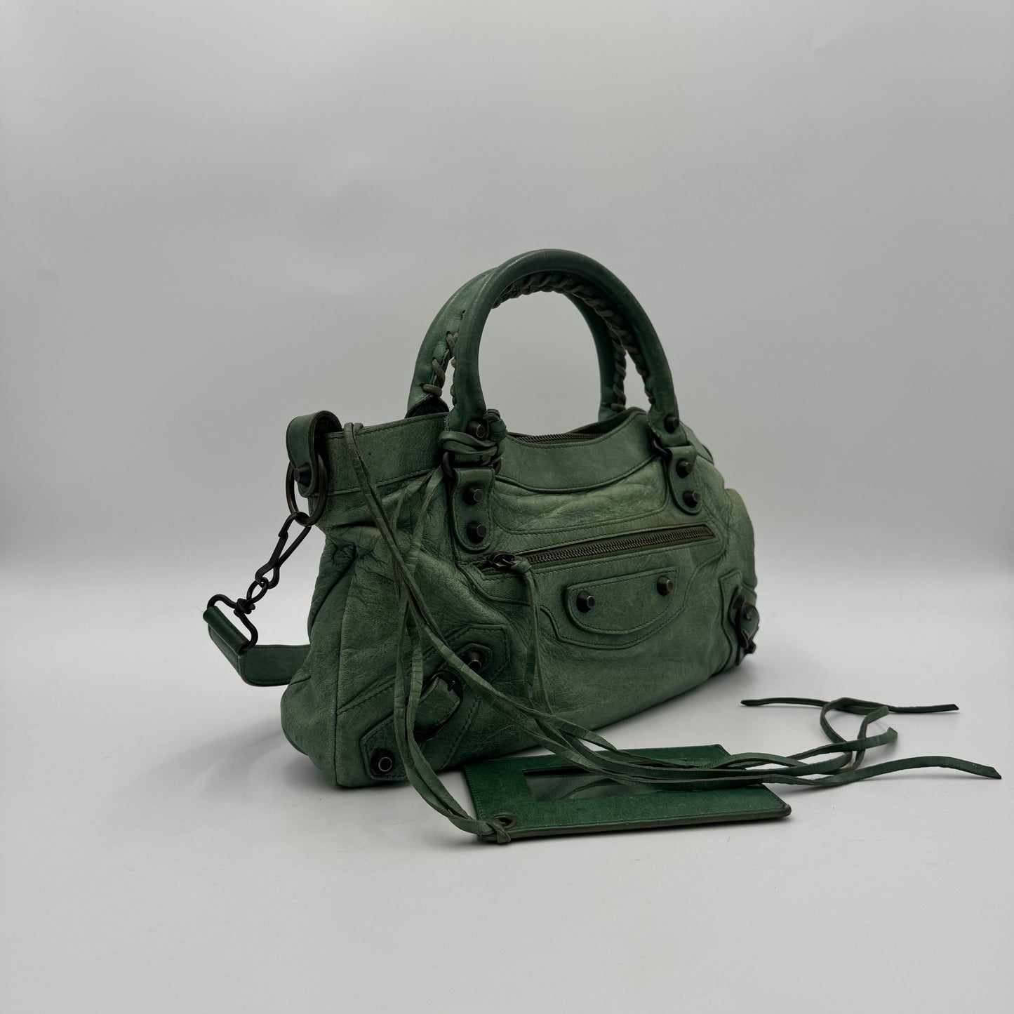 Balenciaga Green Leather Classic First