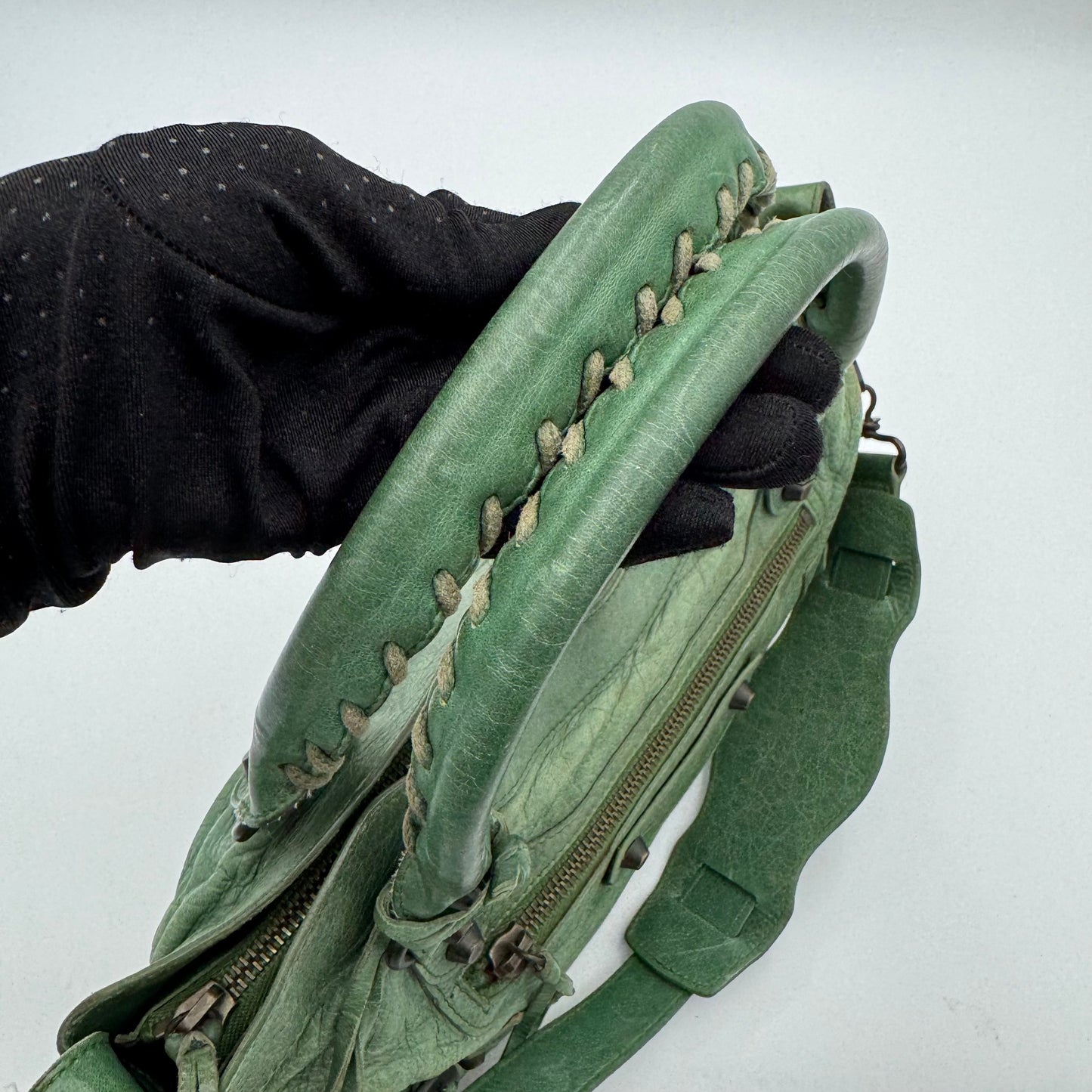 Balenciaga Green Leather Classic First