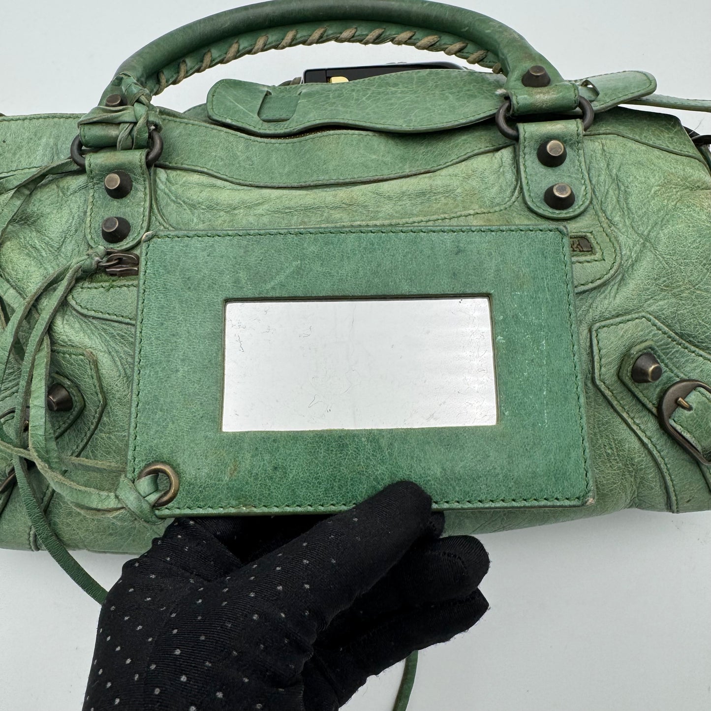 Balenciaga Green Leather Classic First