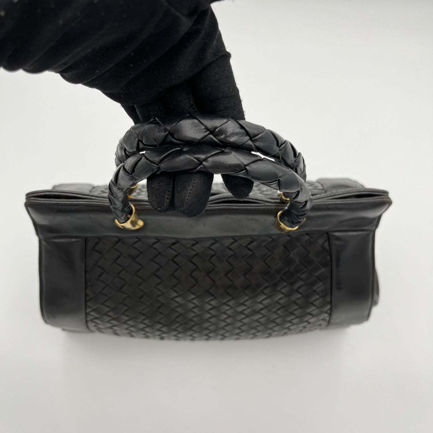 Bottega Veneta Black Intrecciato Handbag