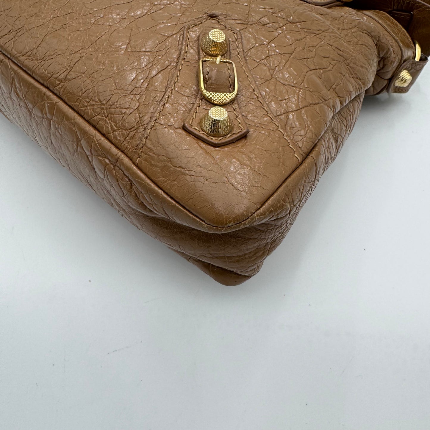 Balenciaga Camel Brown Leather Giant 12 Town Bag GHW