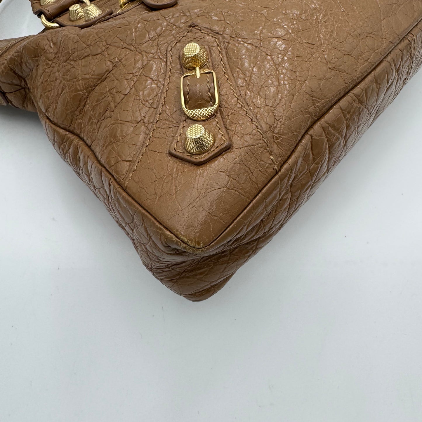 Balenciaga Camel Brown Leather Giant 12 Town Bag GHW