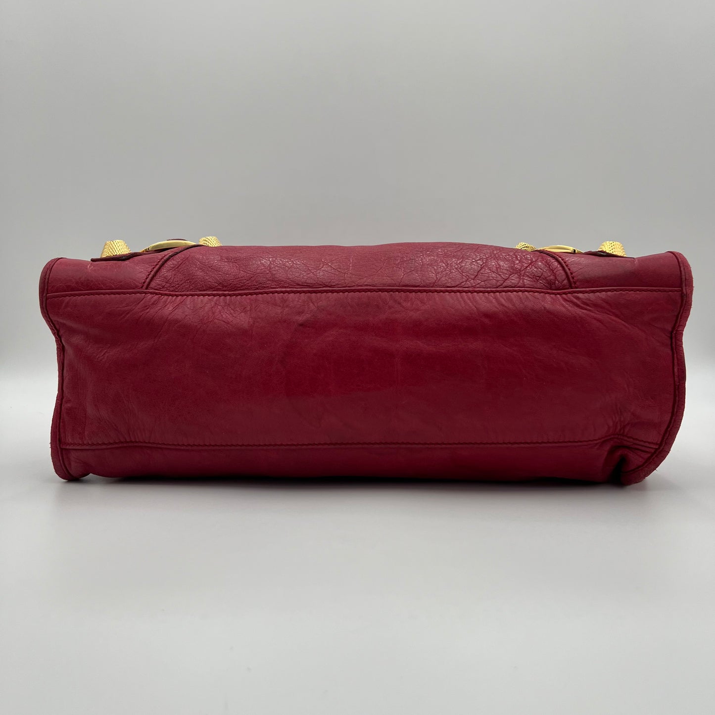 Balenciaga Red Pink Leather Giant 21 City Bag GHW