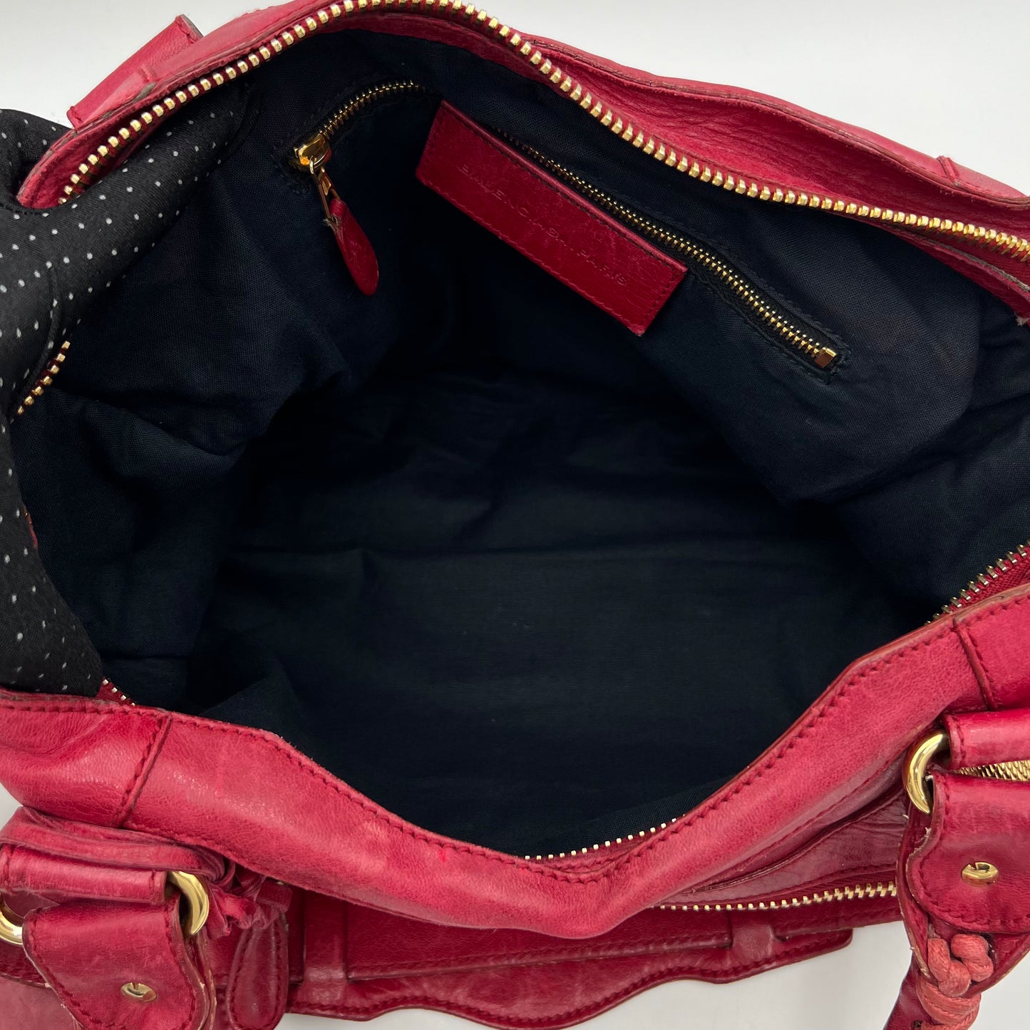 Balenciaga Red Pink Leather Giant 21 City Bag GHW