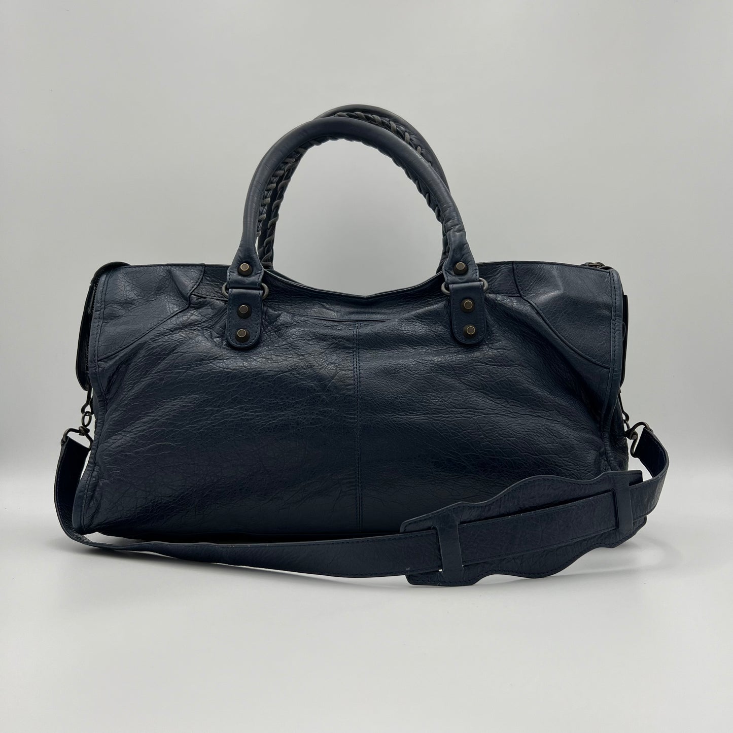 Balenciaga Navy Blue Leather Classic Part Time Bag