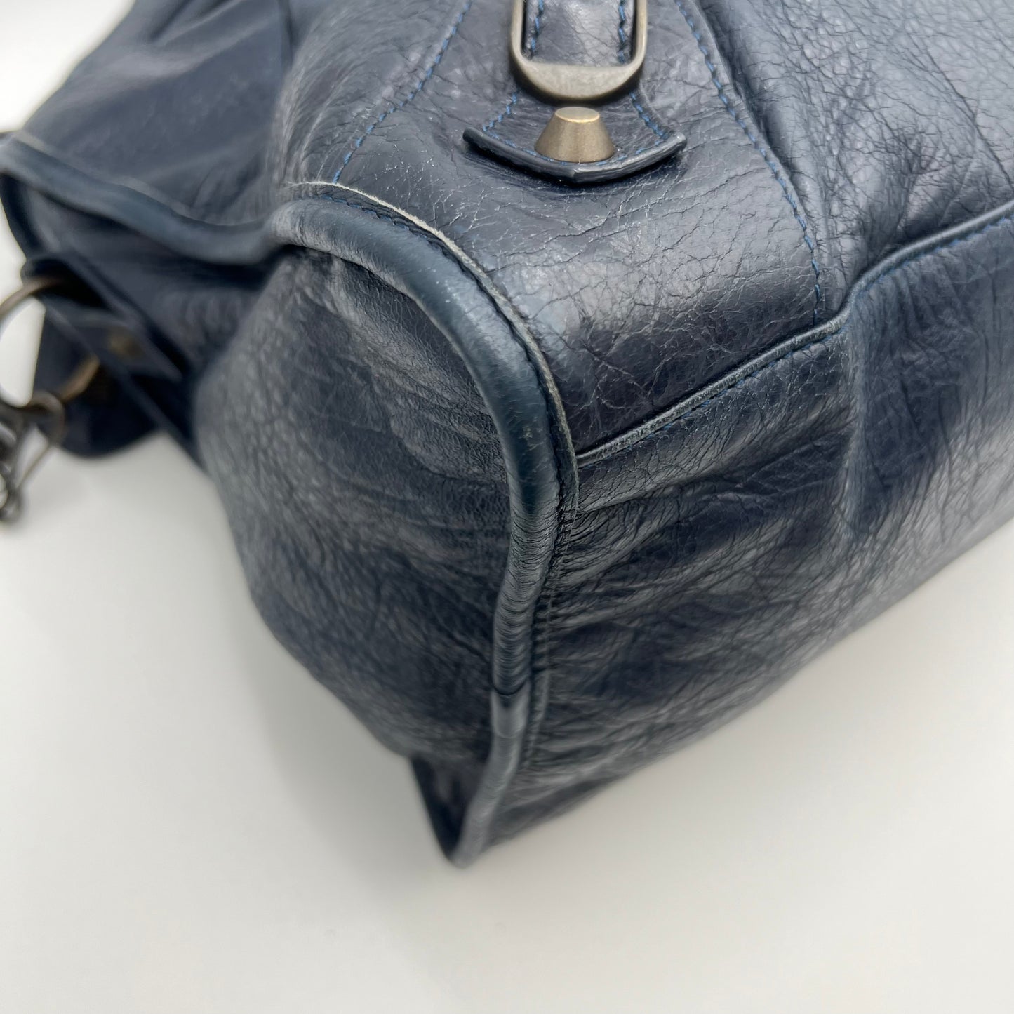 Balenciaga Navy Blue Leather Classic Part Time Bag