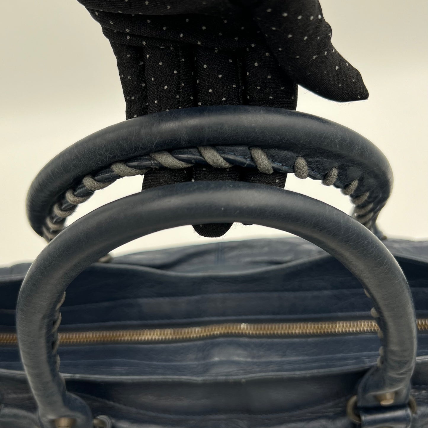 Balenciaga Navy Blue Leather Classic Part Time Bag
