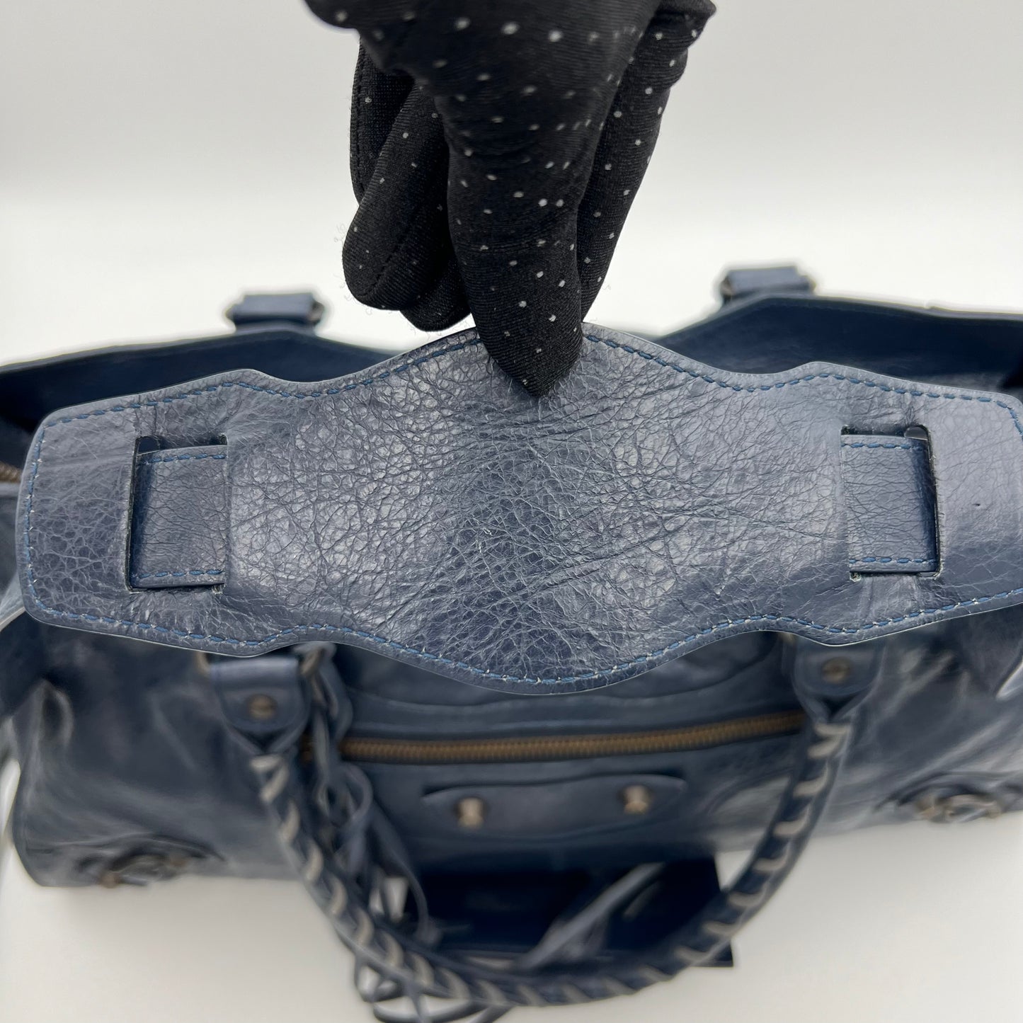 Balenciaga Navy Blue Leather Classic Part Time Bag
