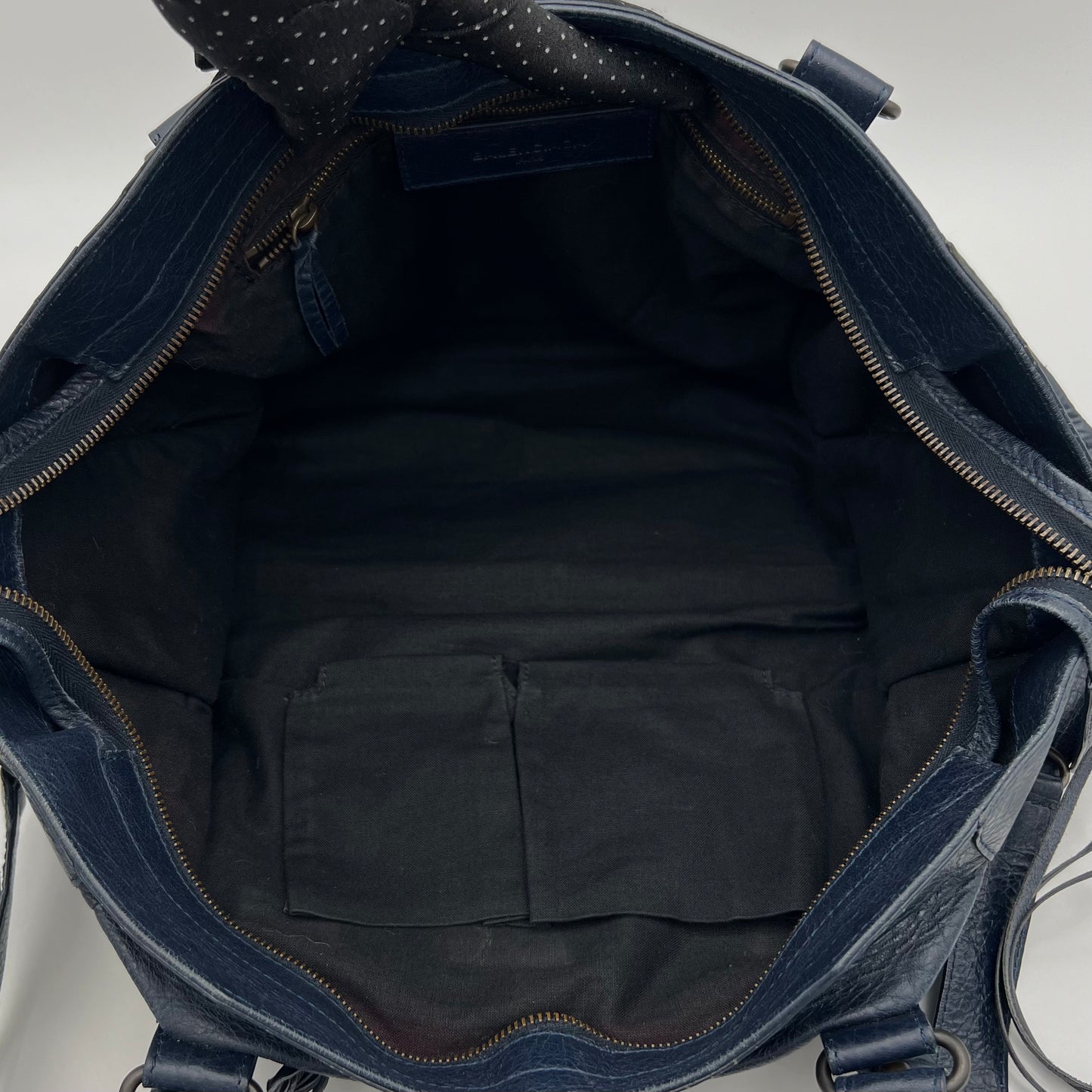 Balenciaga Navy Blue Leather Classic Part Time Bag