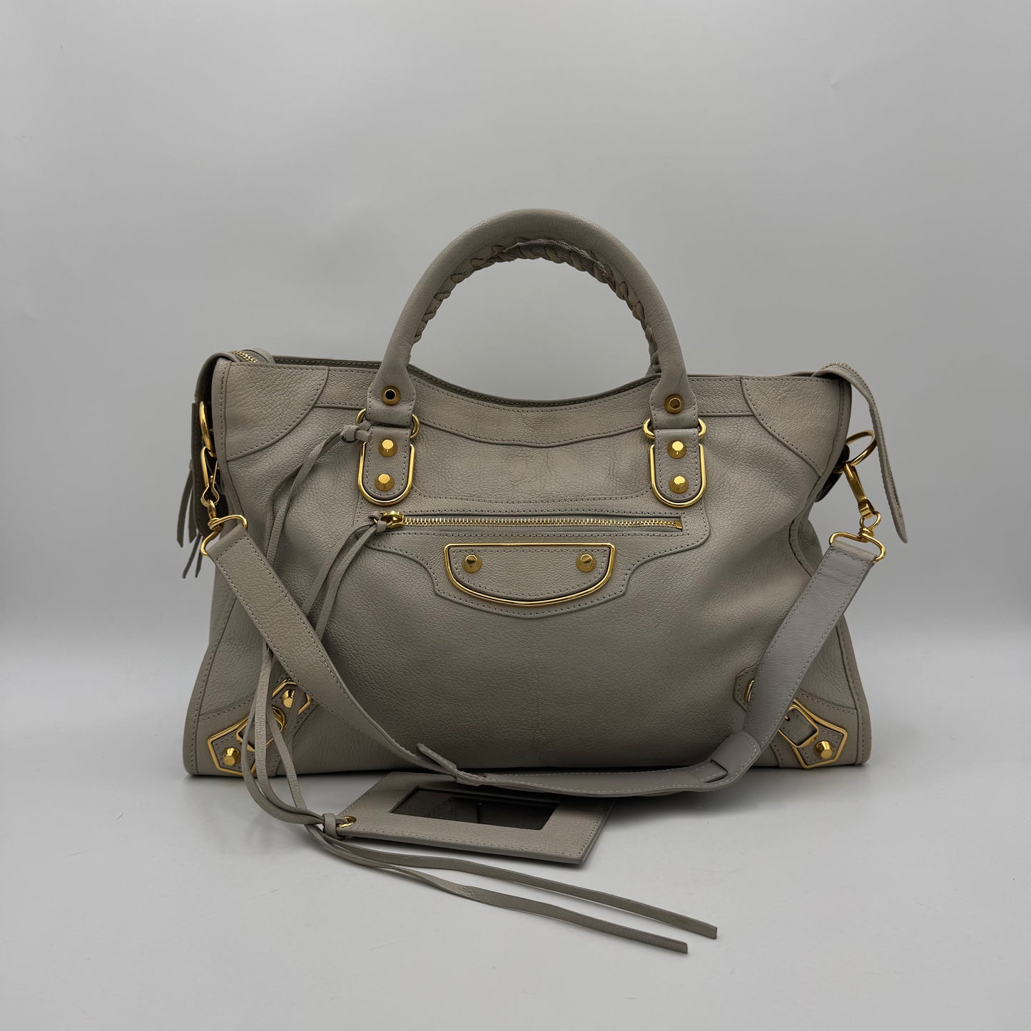 Balenciaga Light Gray Metallic Edge City GHW