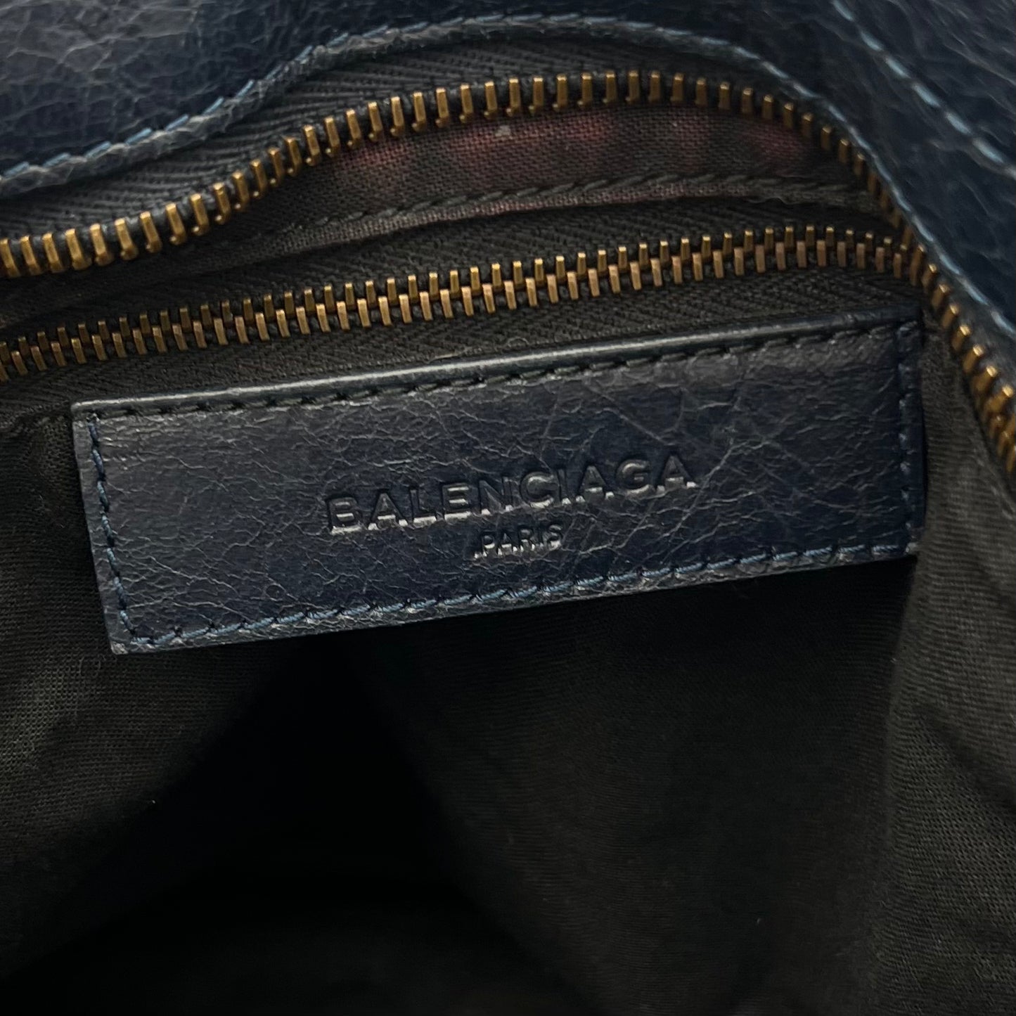 Balenciaga Navy Blue Leather Classic Part Time Bag