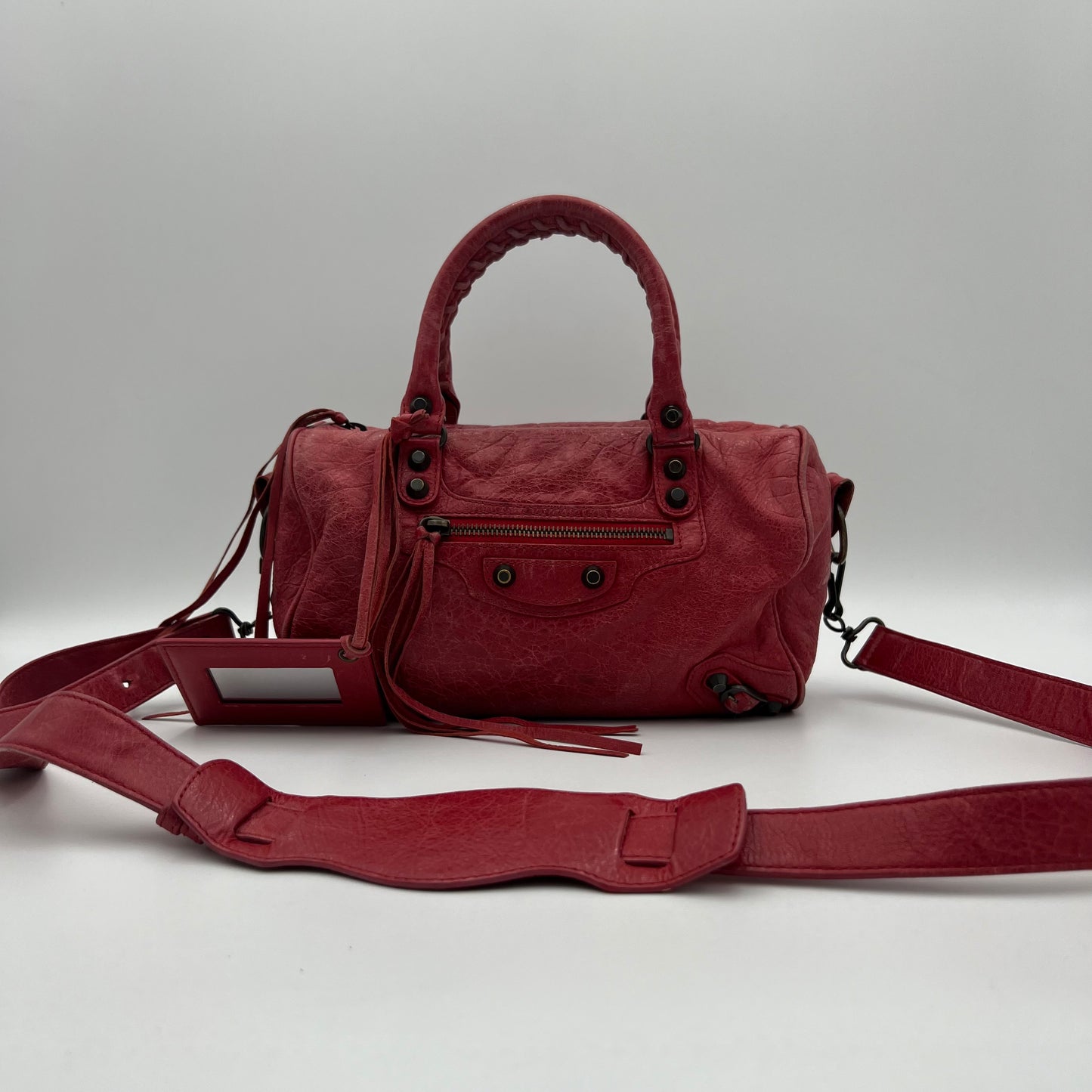 Balenciaga Red Leather Classic Mini Twiggy