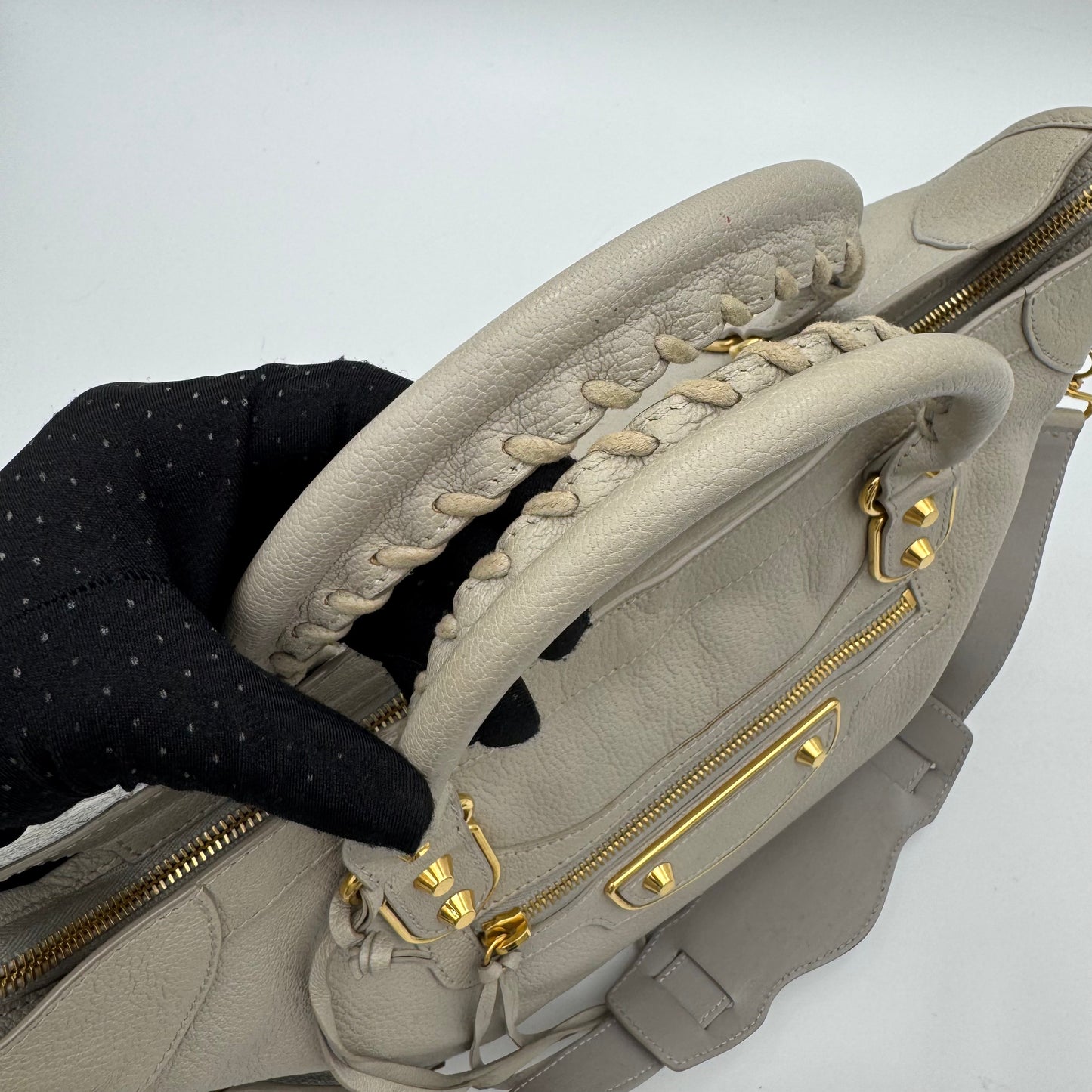 Balenciaga Light Gray Metallic Edge City GHW