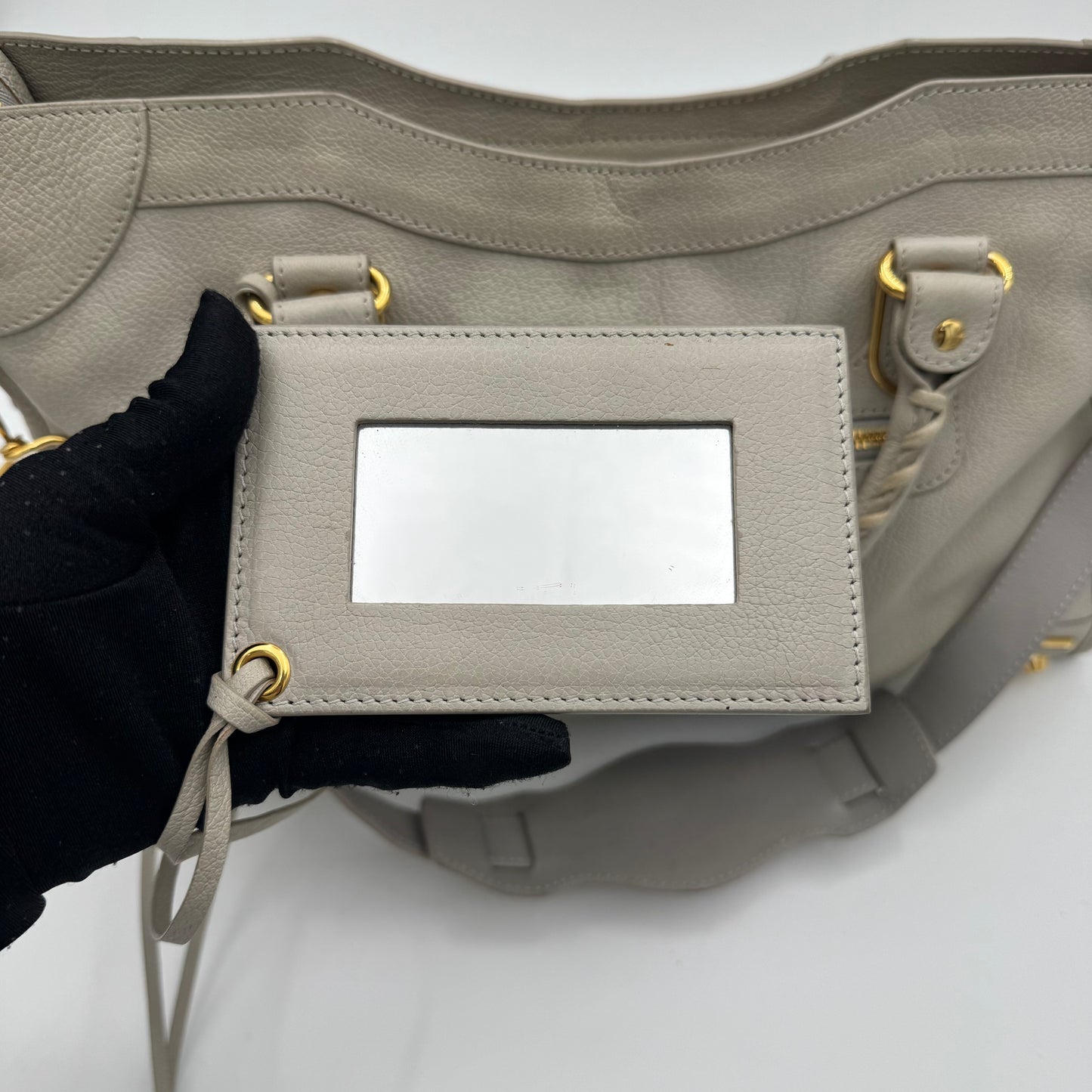 Balenciaga Light Gray Metallic Edge City GHW