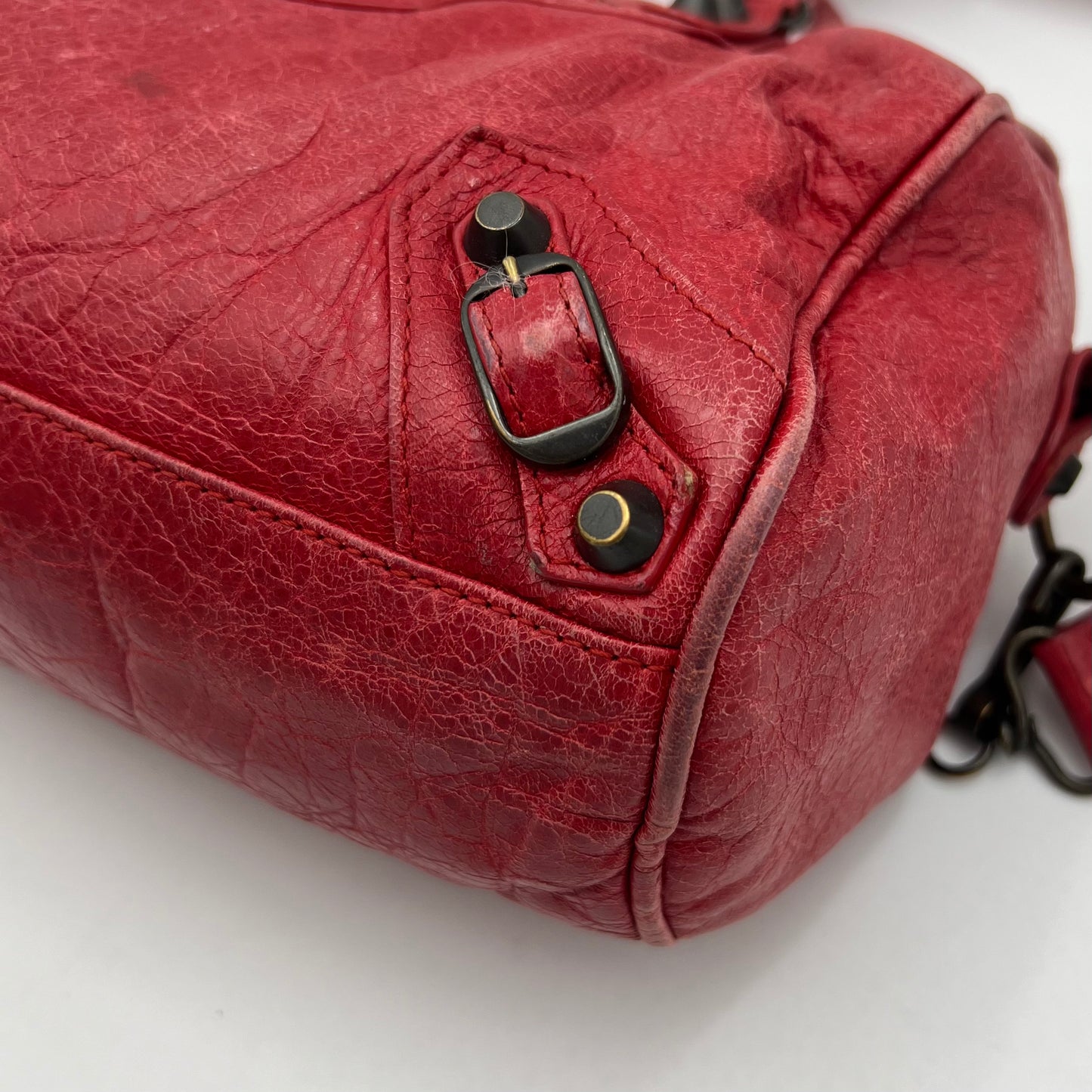 Balenciaga Red Leather Classic Mini Twiggy