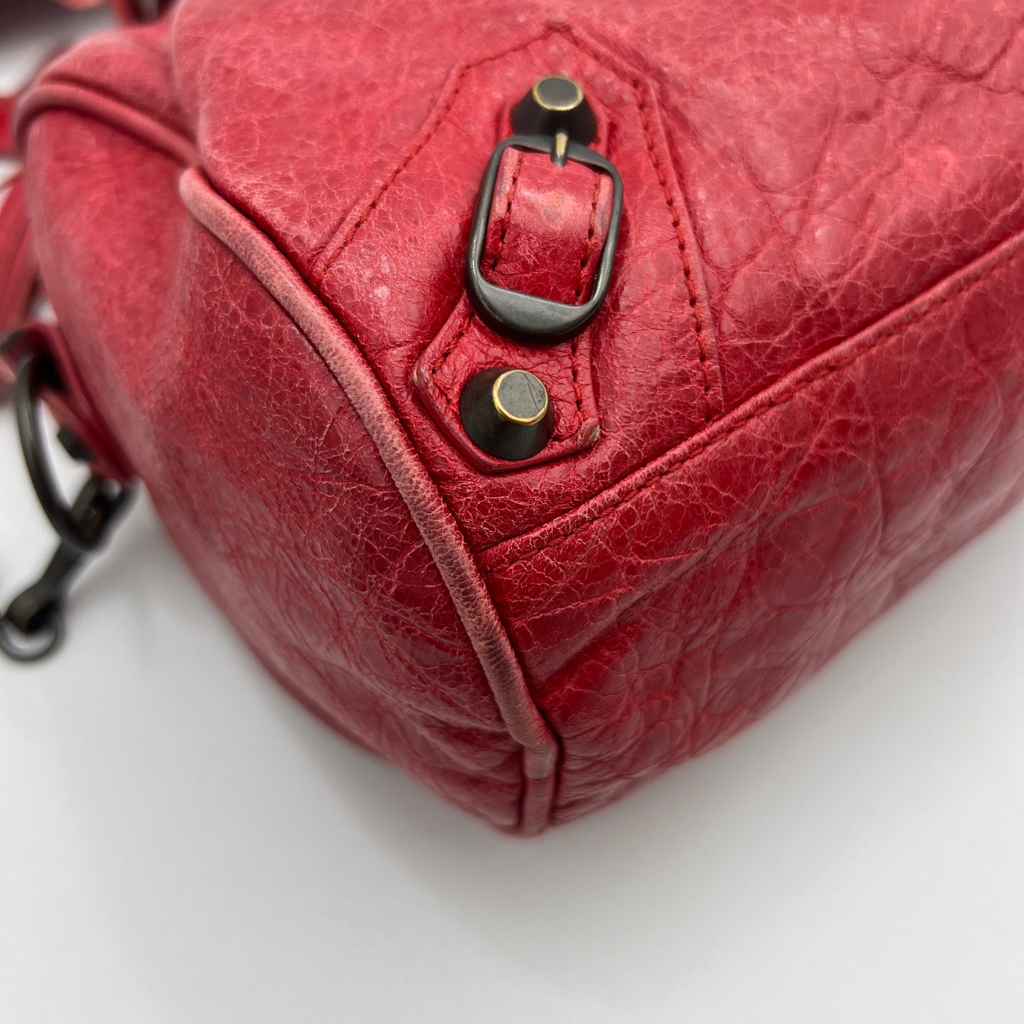 Balenciaga Red Leather Classic Mini Twiggy