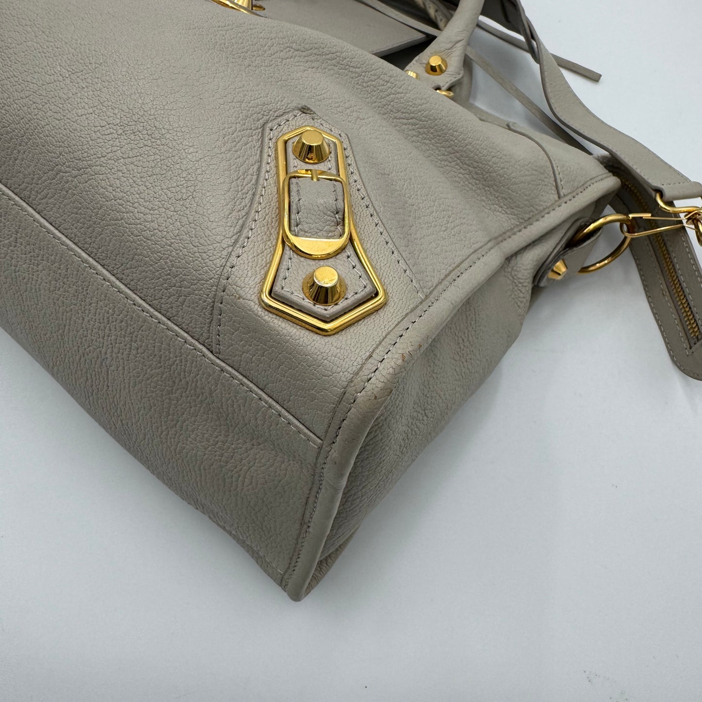 Balenciaga Light Gray Metallic Edge City GHW