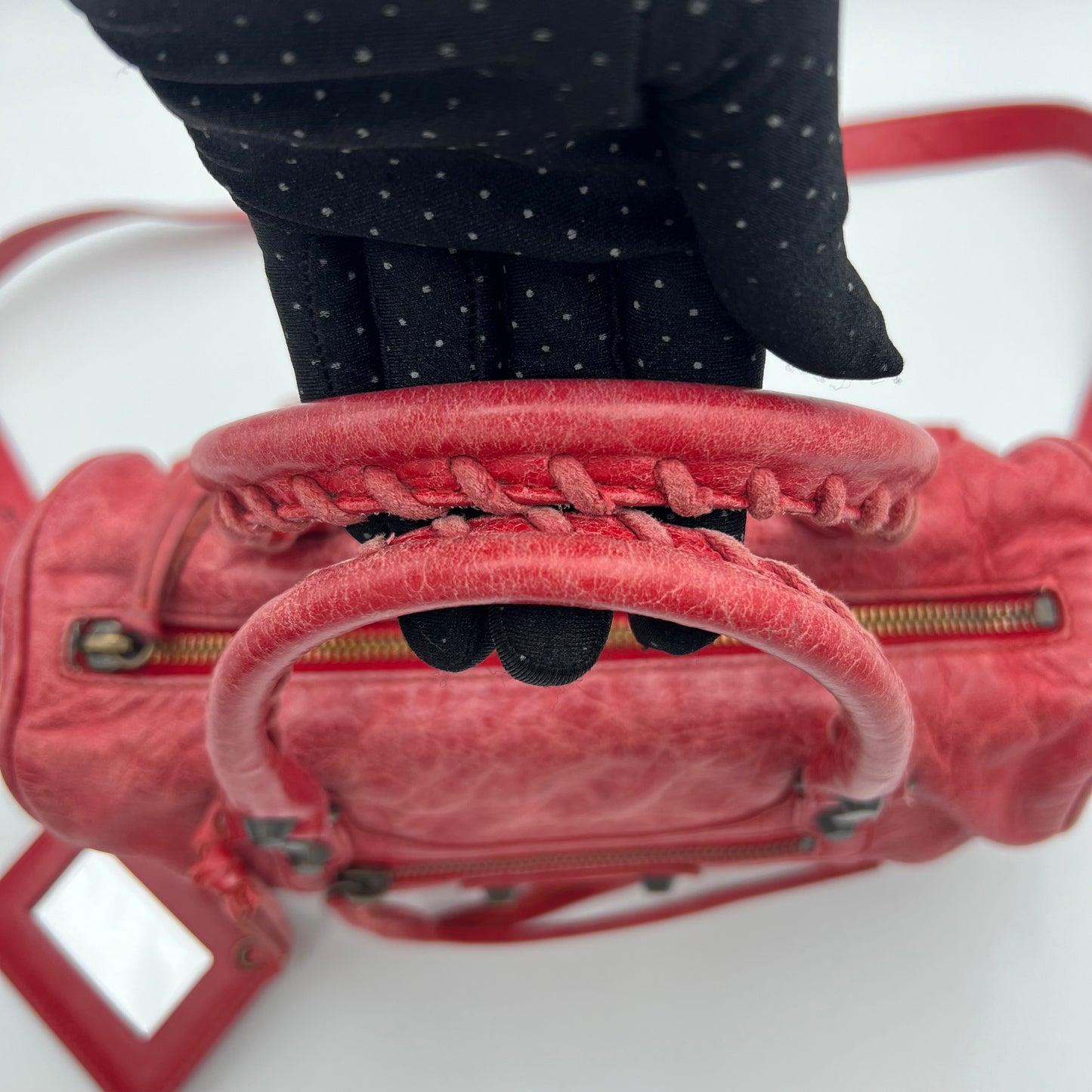 Balenciaga Red Leather Classic Mini Twiggy