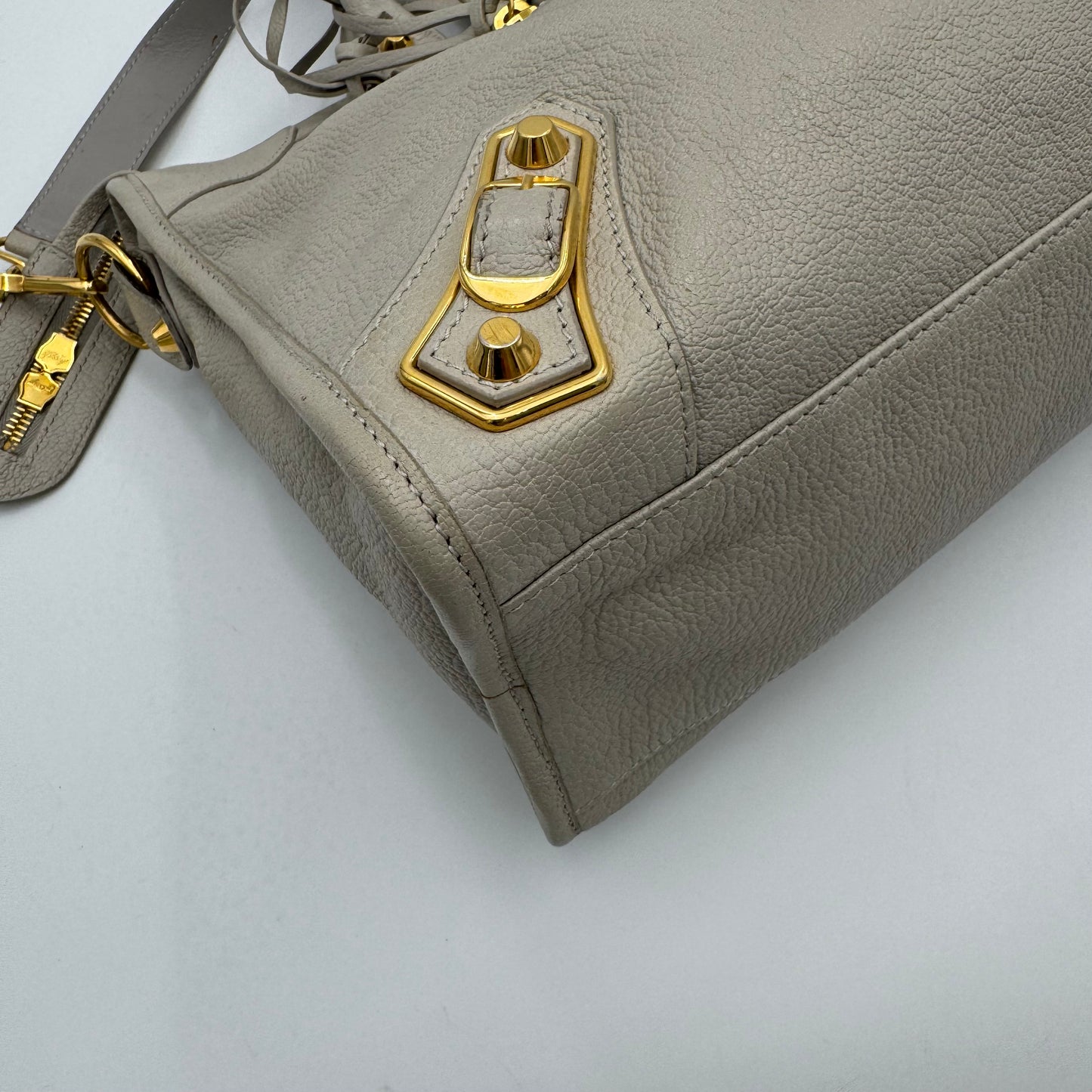 Balenciaga Light Gray Metallic Edge City GHW
