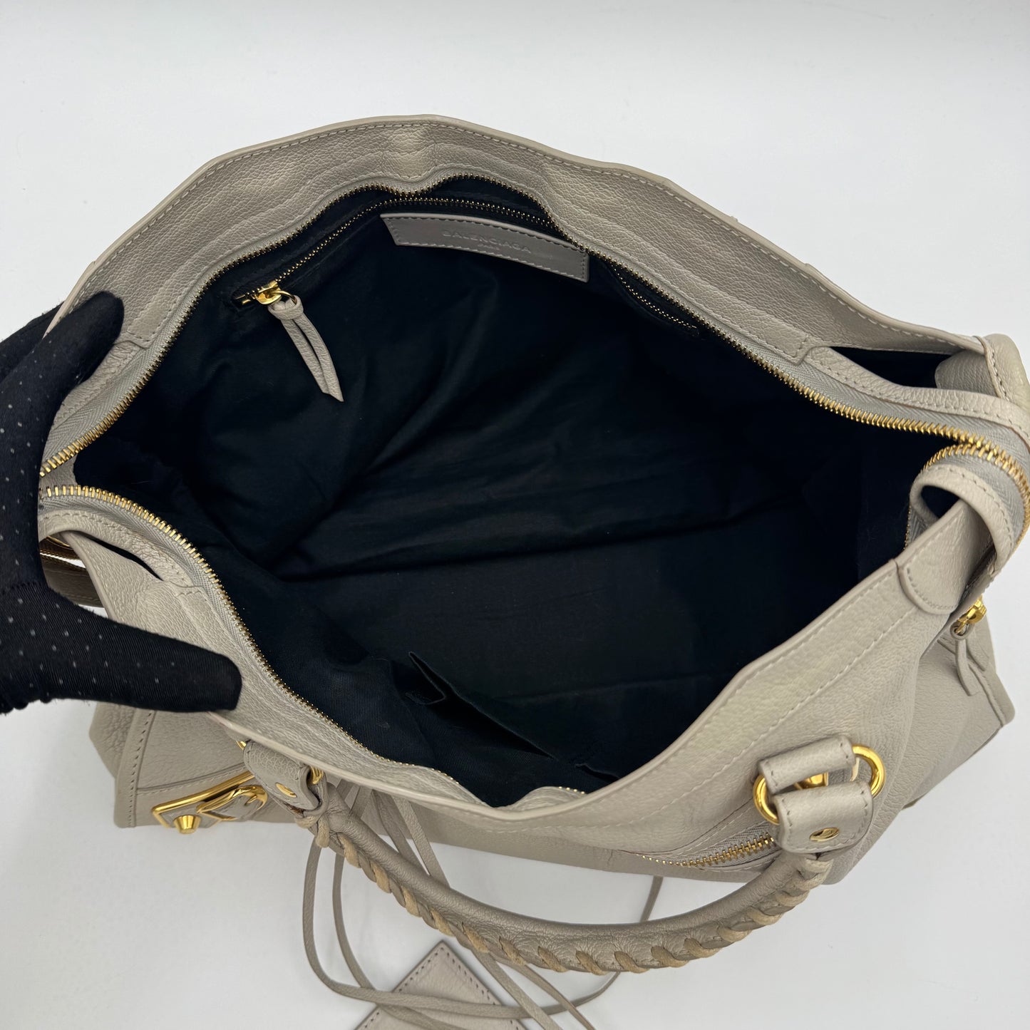 Balenciaga Light Gray Metallic Edge City GHW